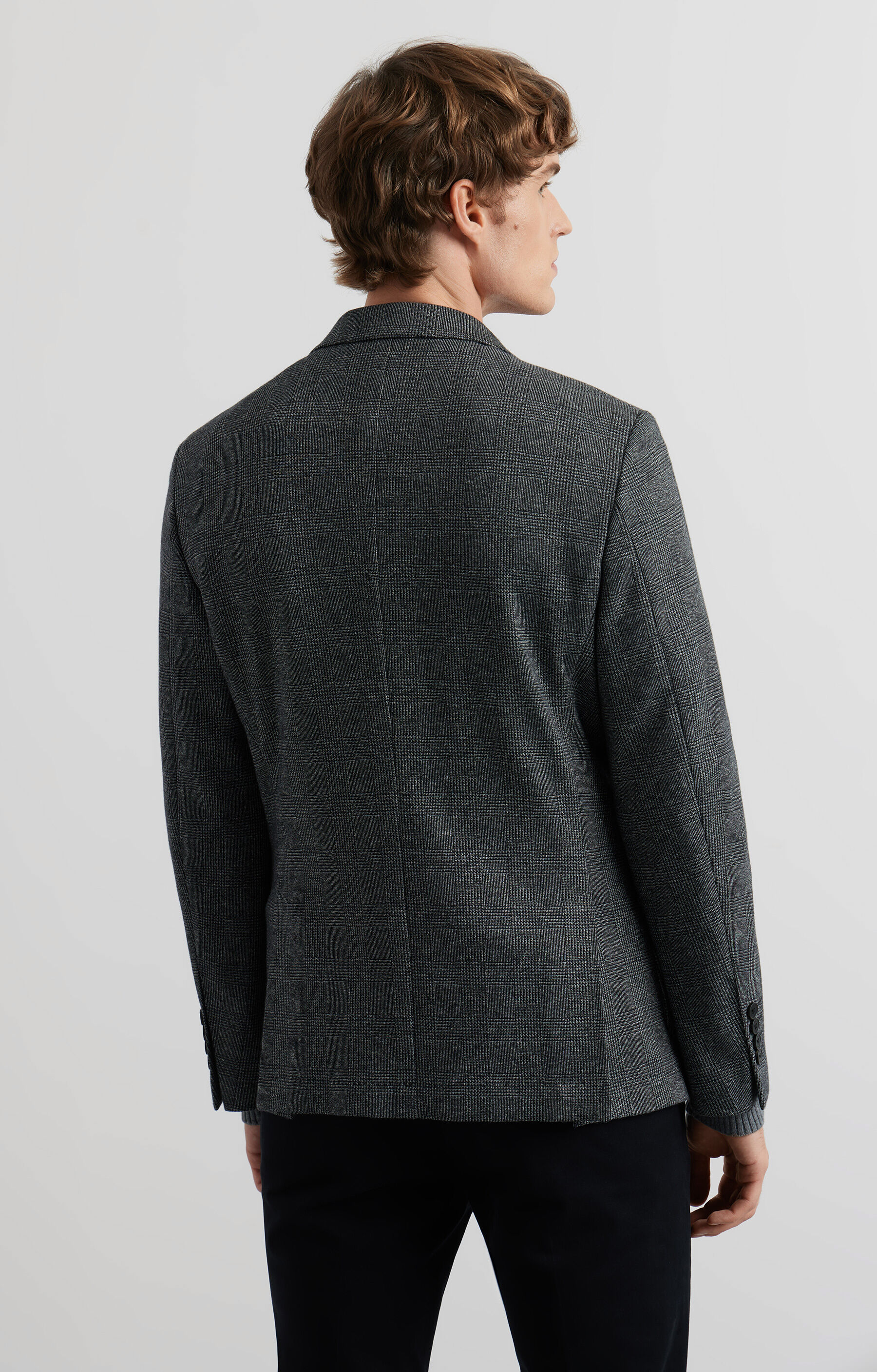 Marynarka slim fit w kratę - 3