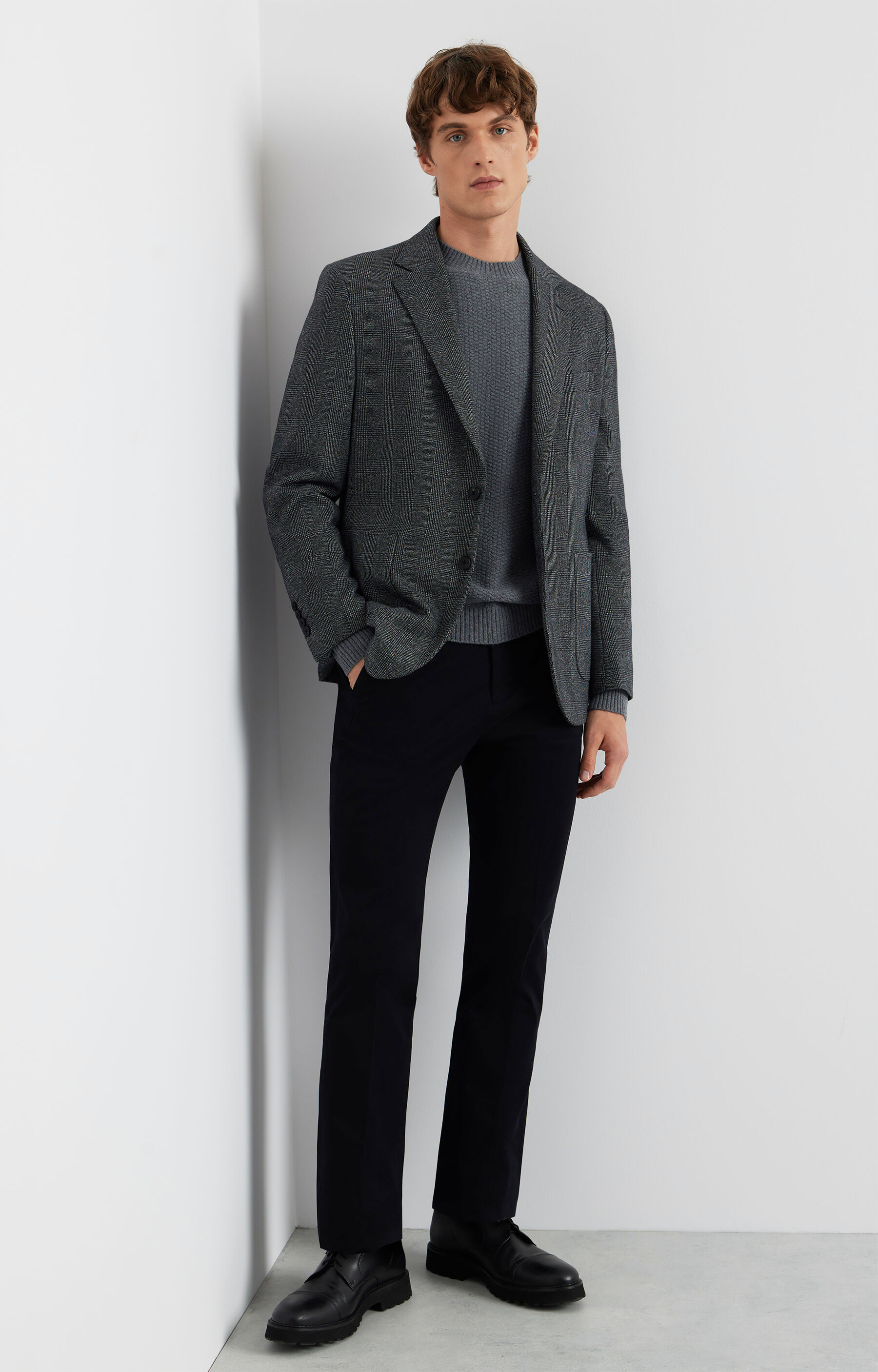 Marynarka slim fit w kratę