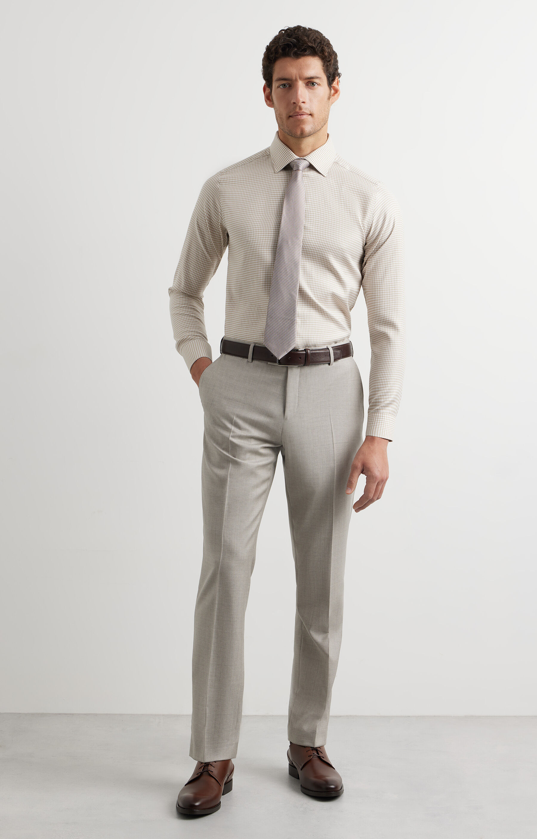 Koszula slim w mikrowzór - 5