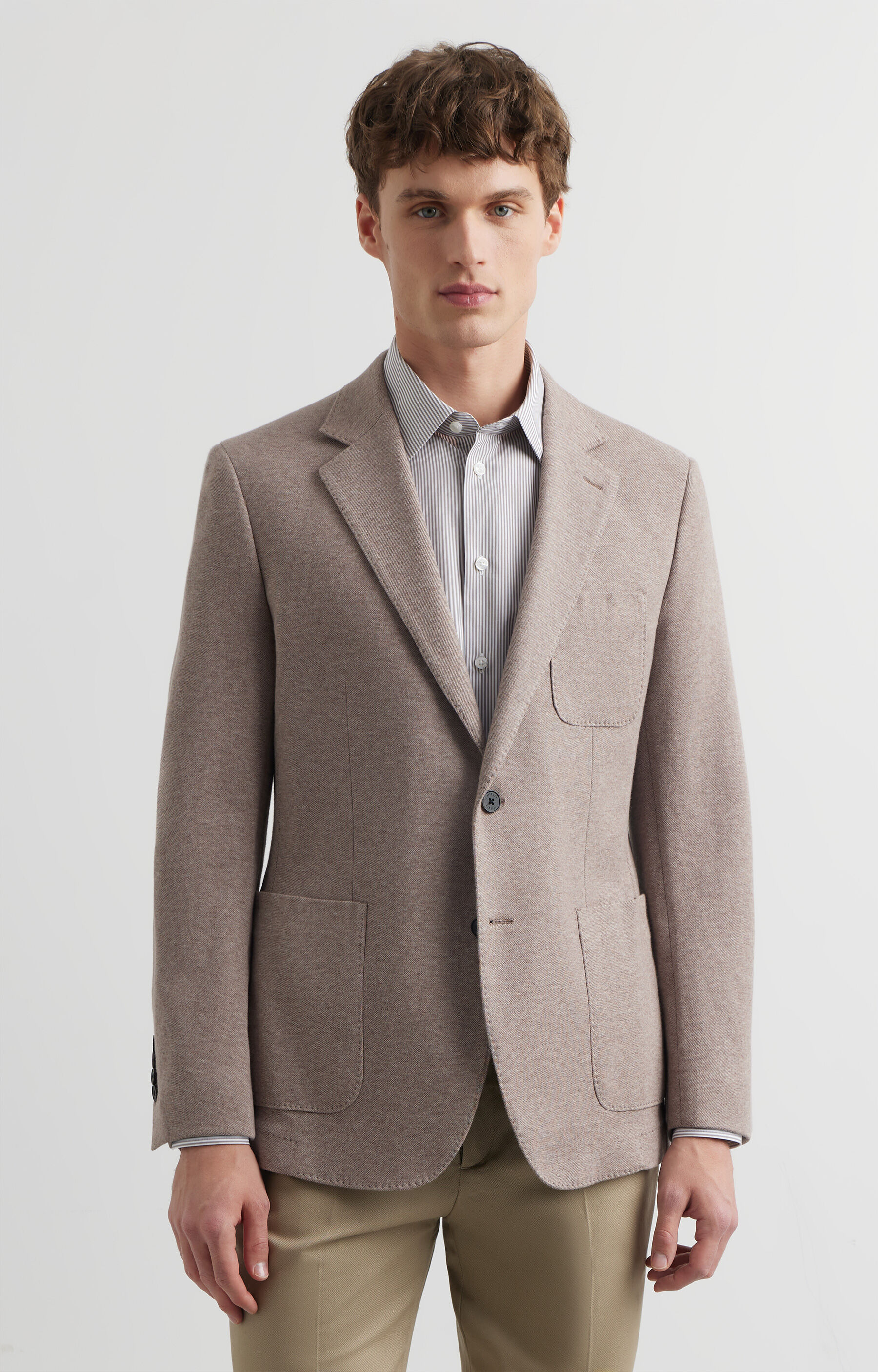 Marynarka slim z melanżowej dzianiny