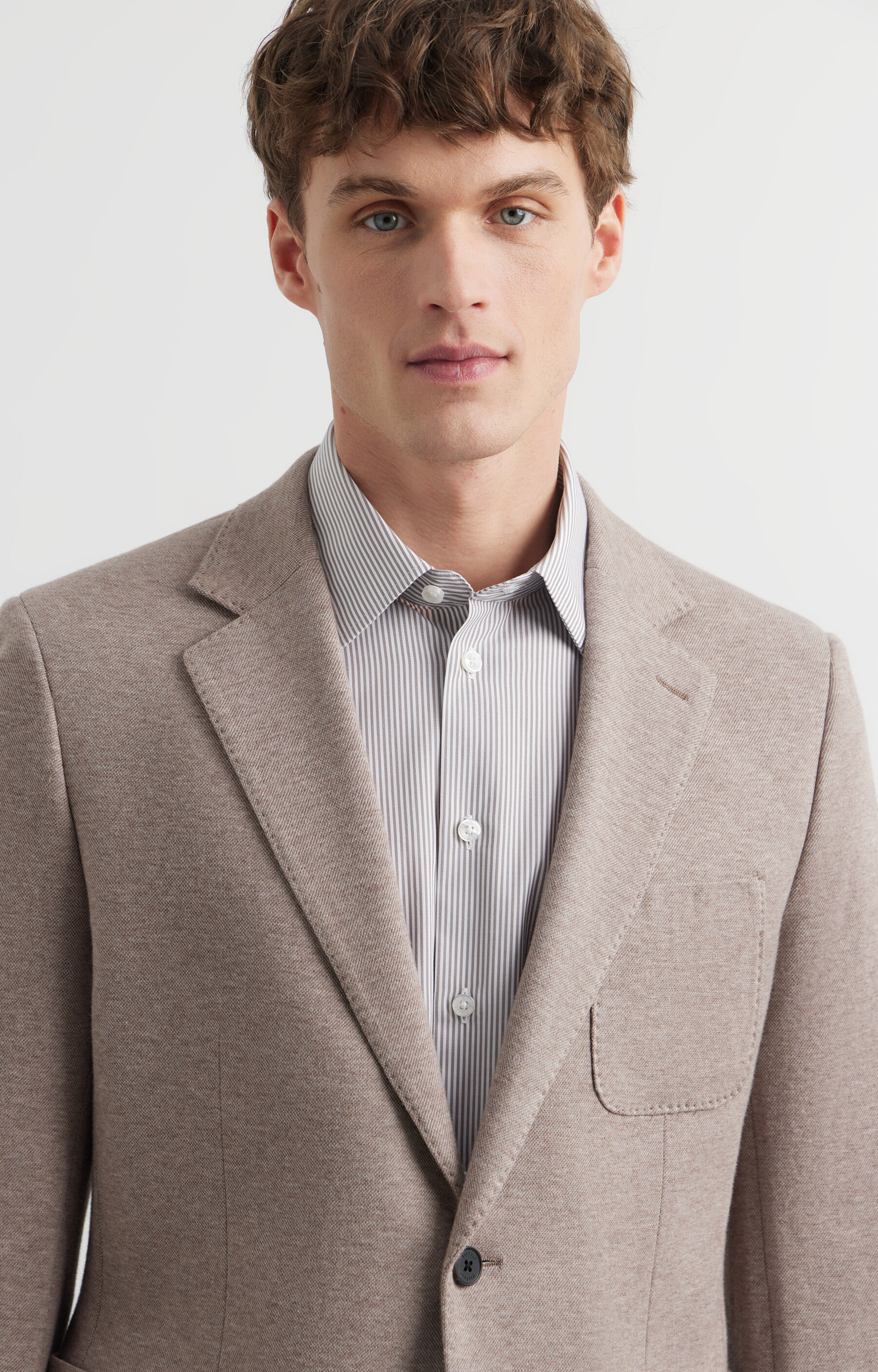 Marynarka slim z melanżowej dzianiny - 5