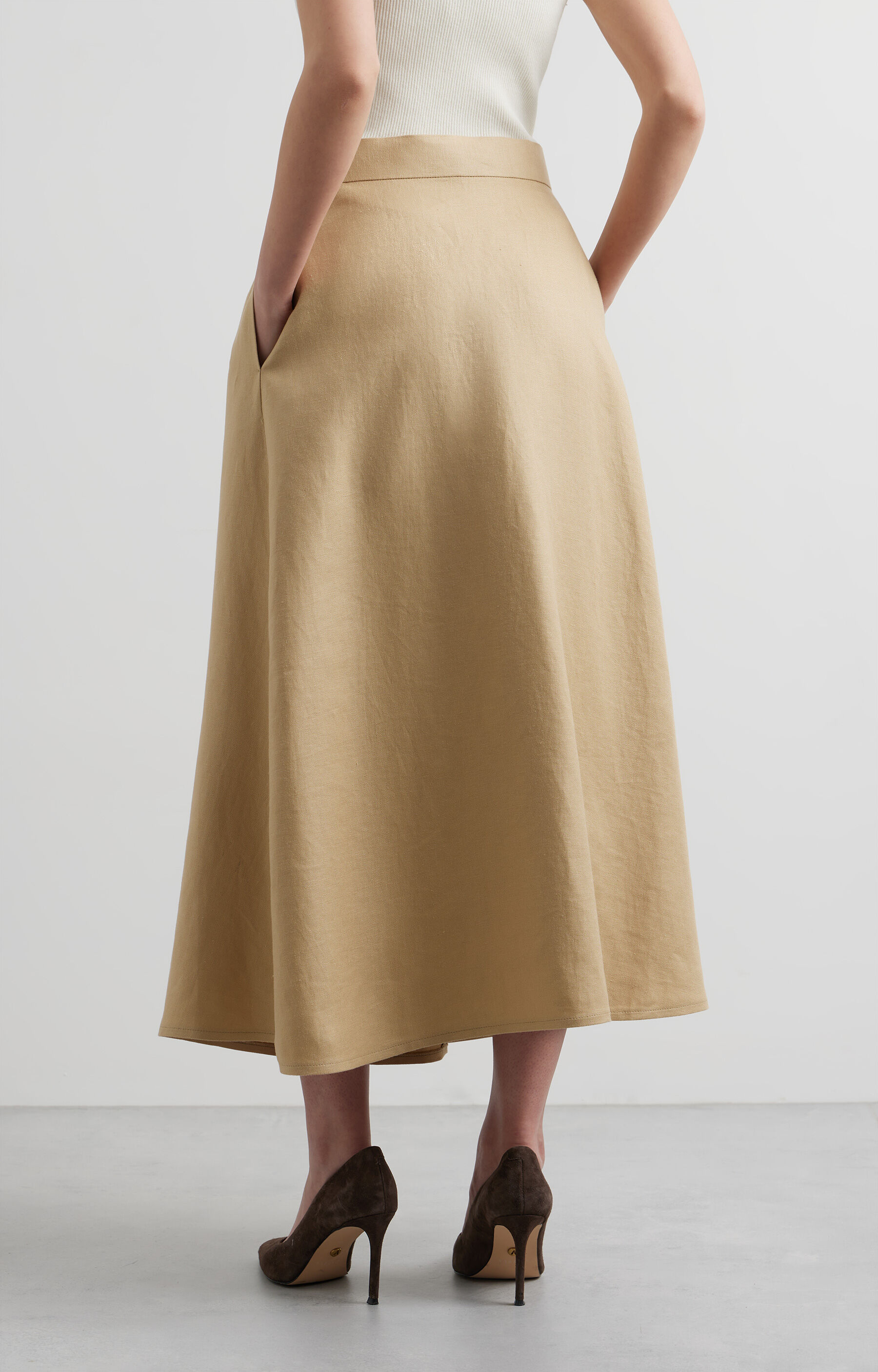 Lniana spódnica kopertowa - 3