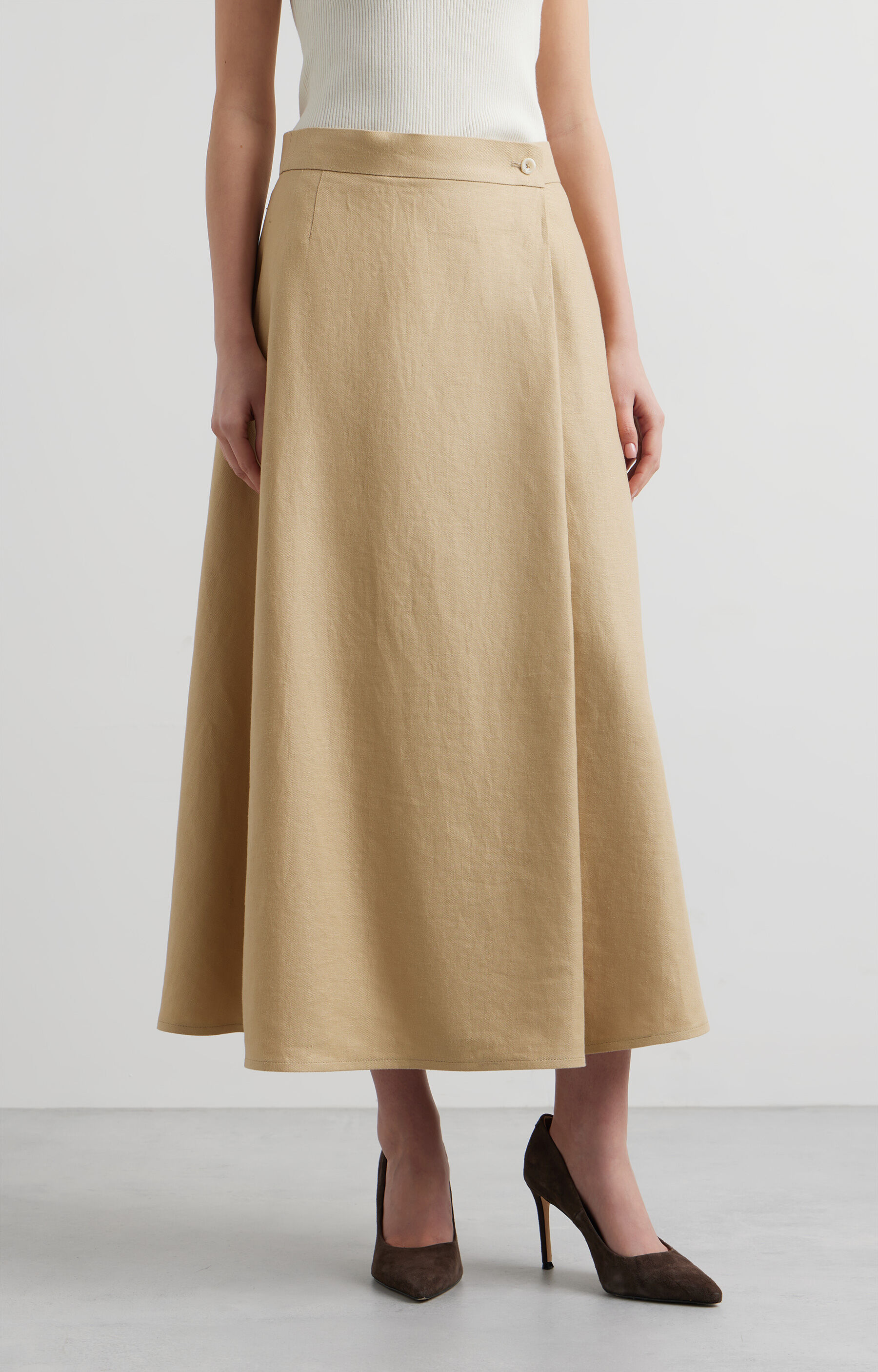 Lniana spódnica kopertowa - 2