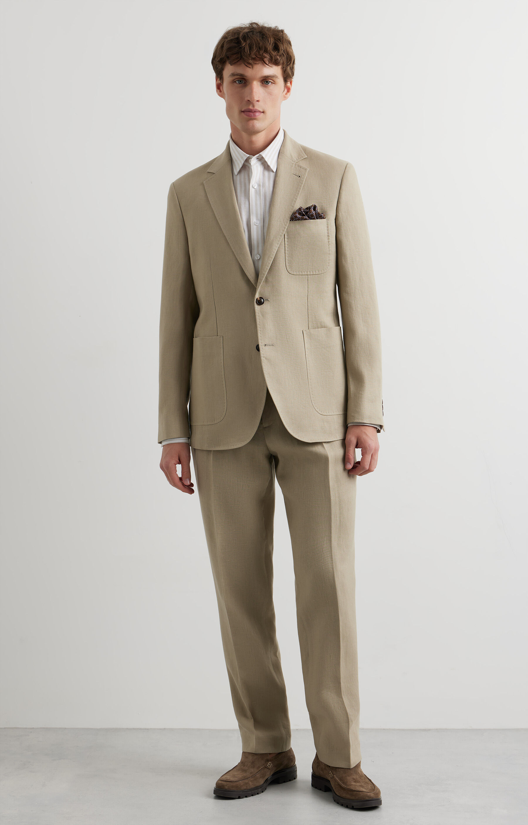 Lniane spodnie super slim do garnituru - Mix&Match