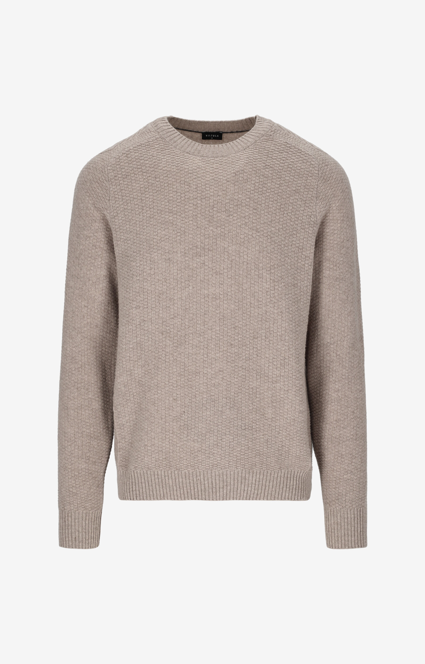 Sweter round neck w mikrowzór - 2