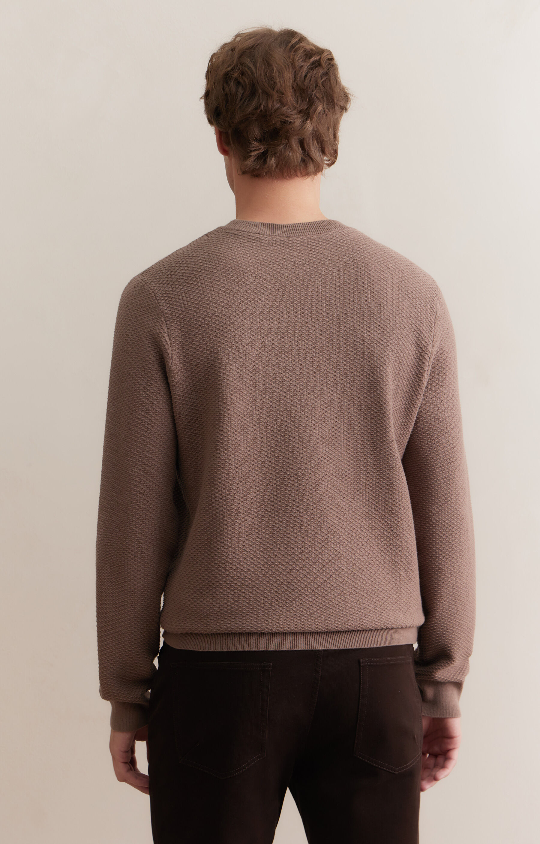 Strukturalny sweter round neck - 2