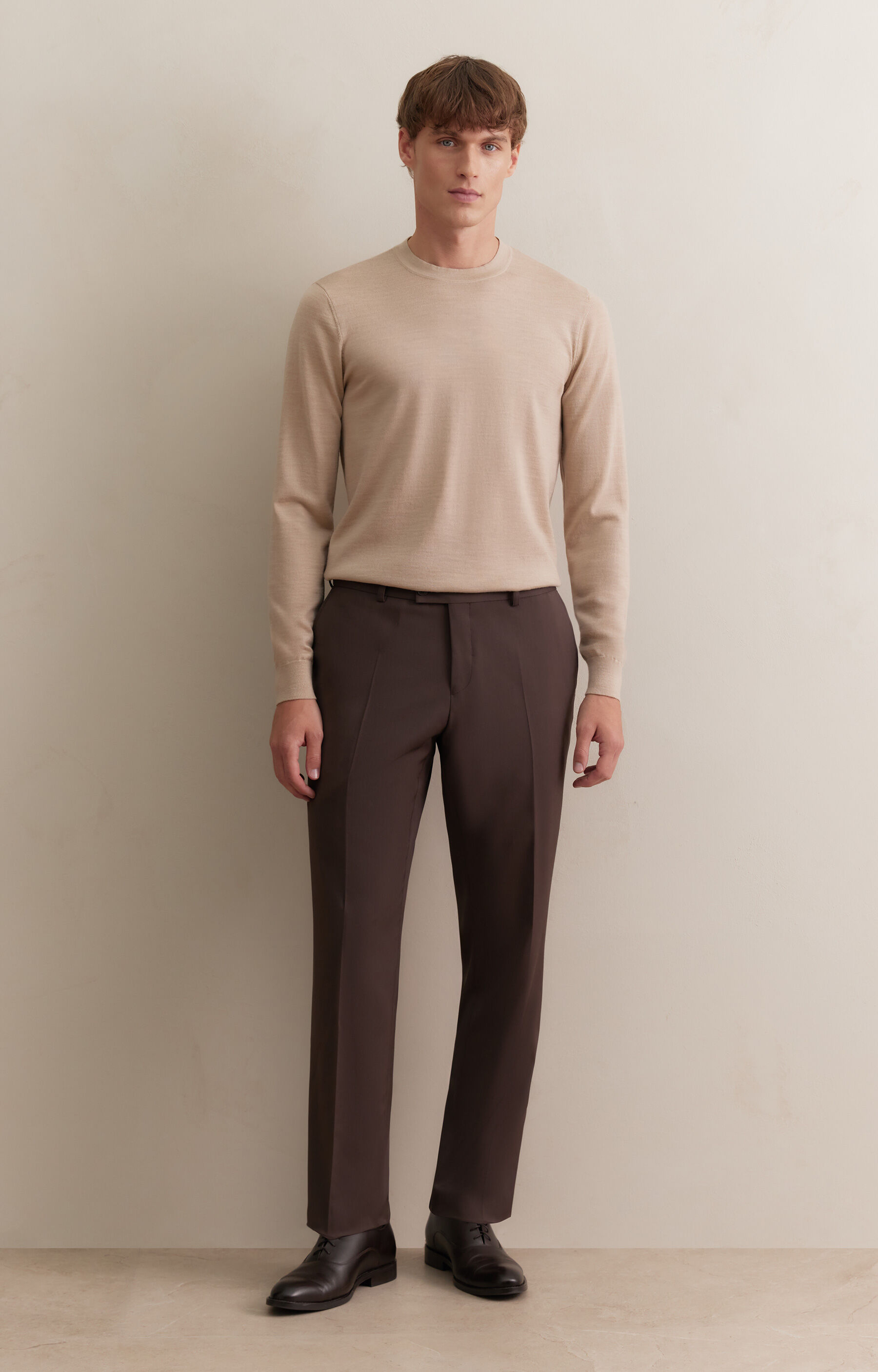Gładki sweter round neck - 3