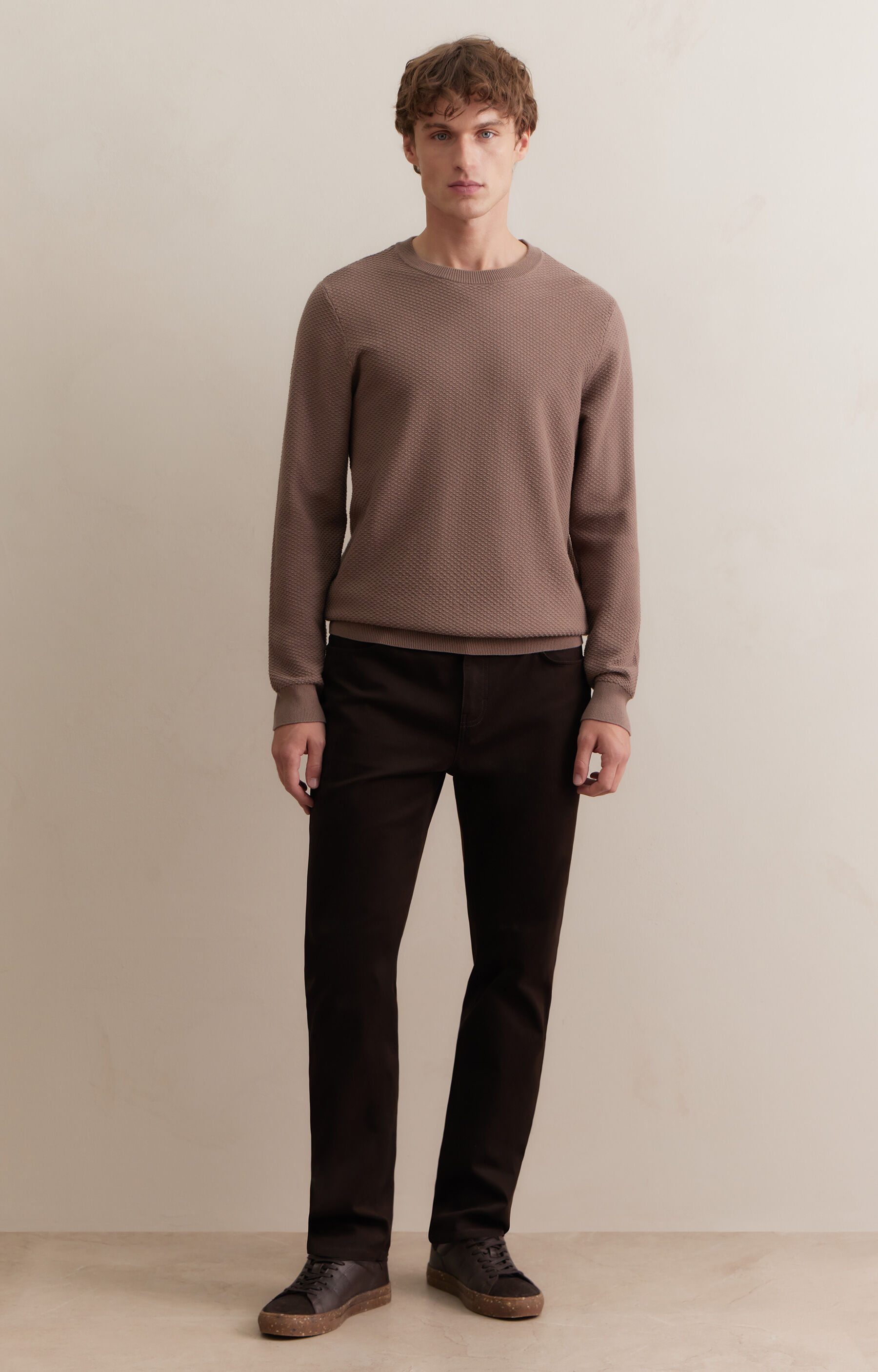 Strukturalny sweter round neck - 3