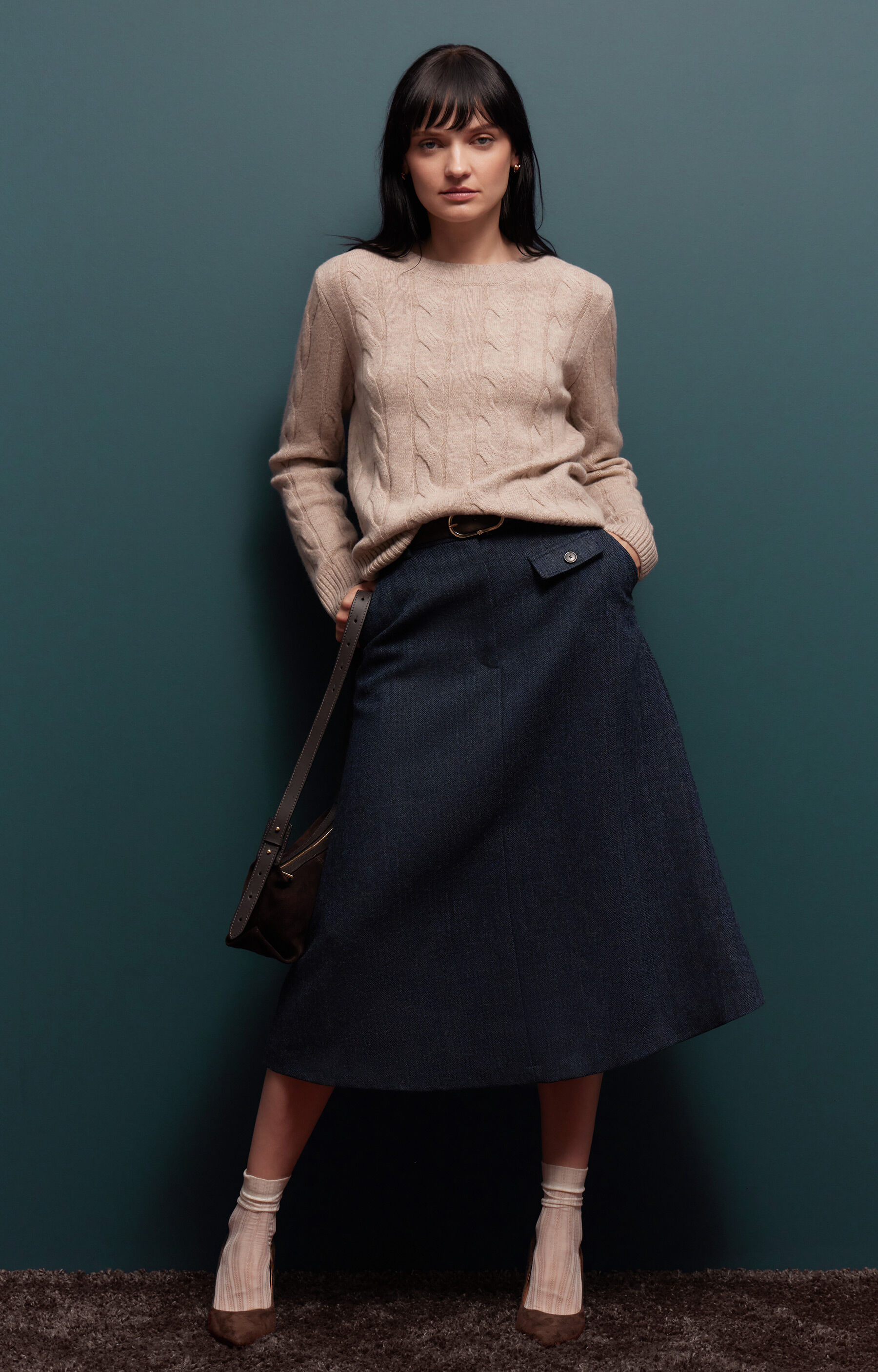Wełniany sweter round neck - 9