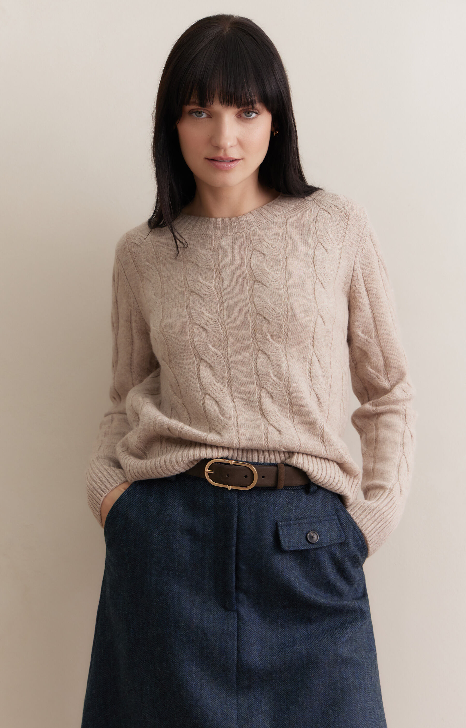 Wełniany sweter round neck - 6