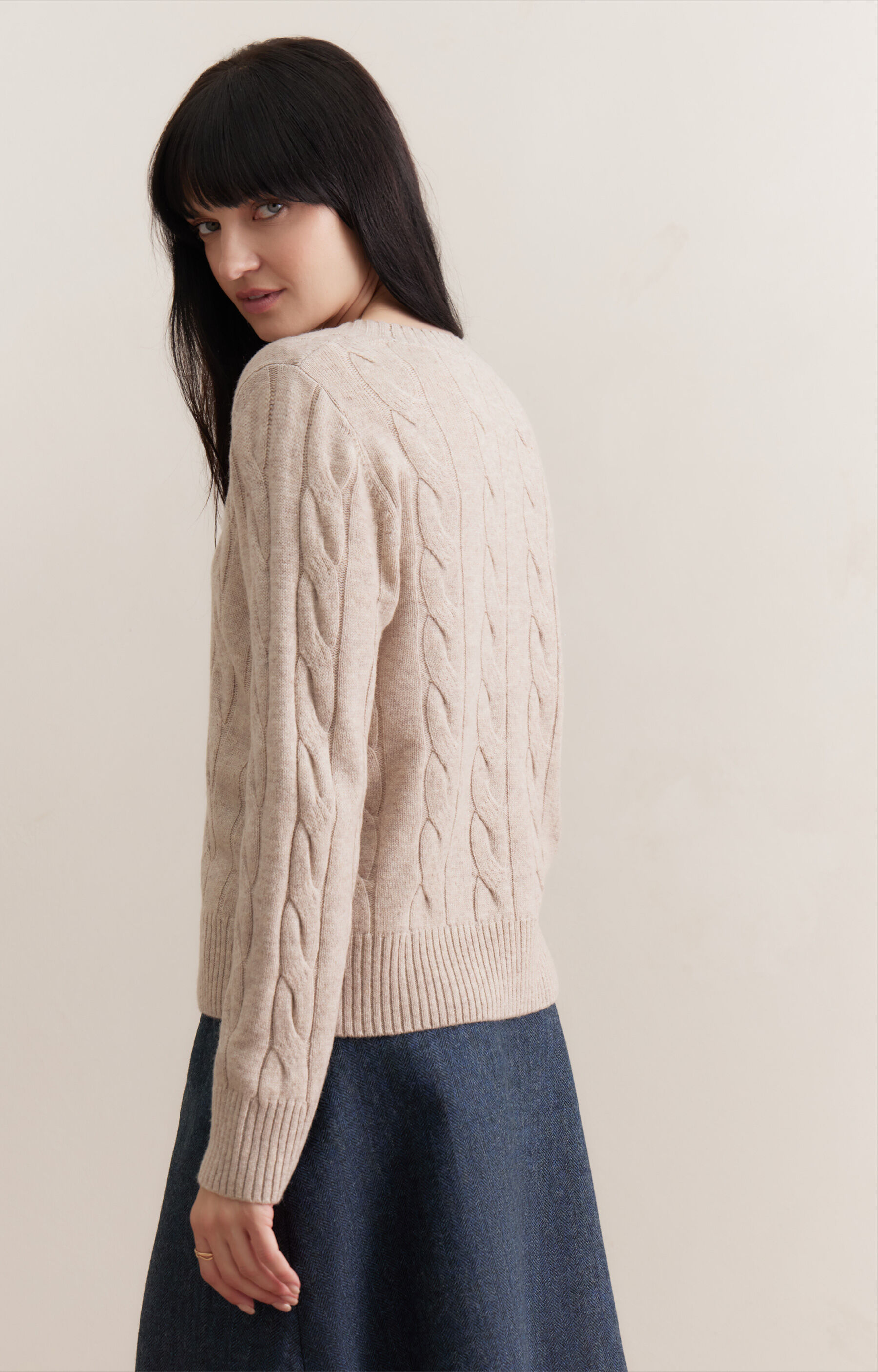 Wełniany sweter round neck - 3