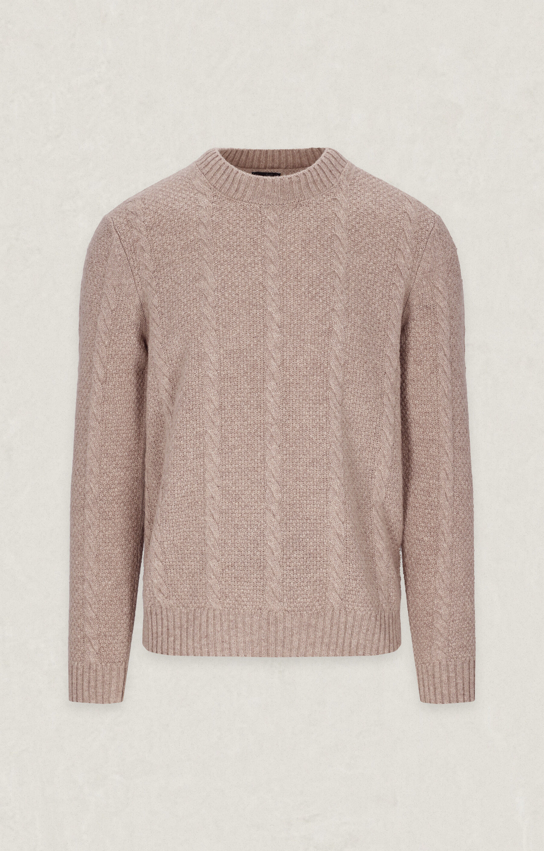 Beżowy sweter w geometryczny wzór - 2