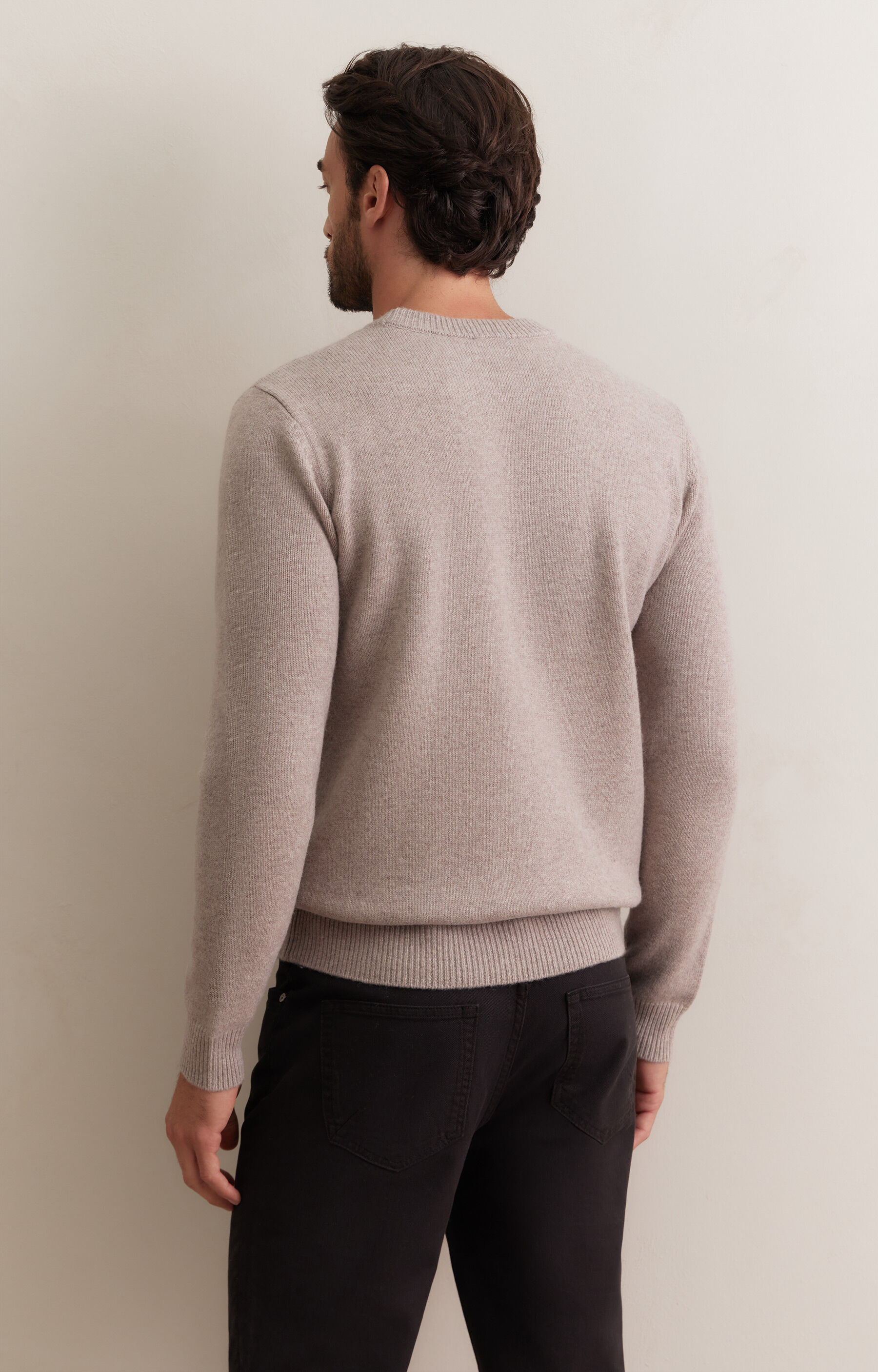 Beżowy sweter z wełny merino - 3
