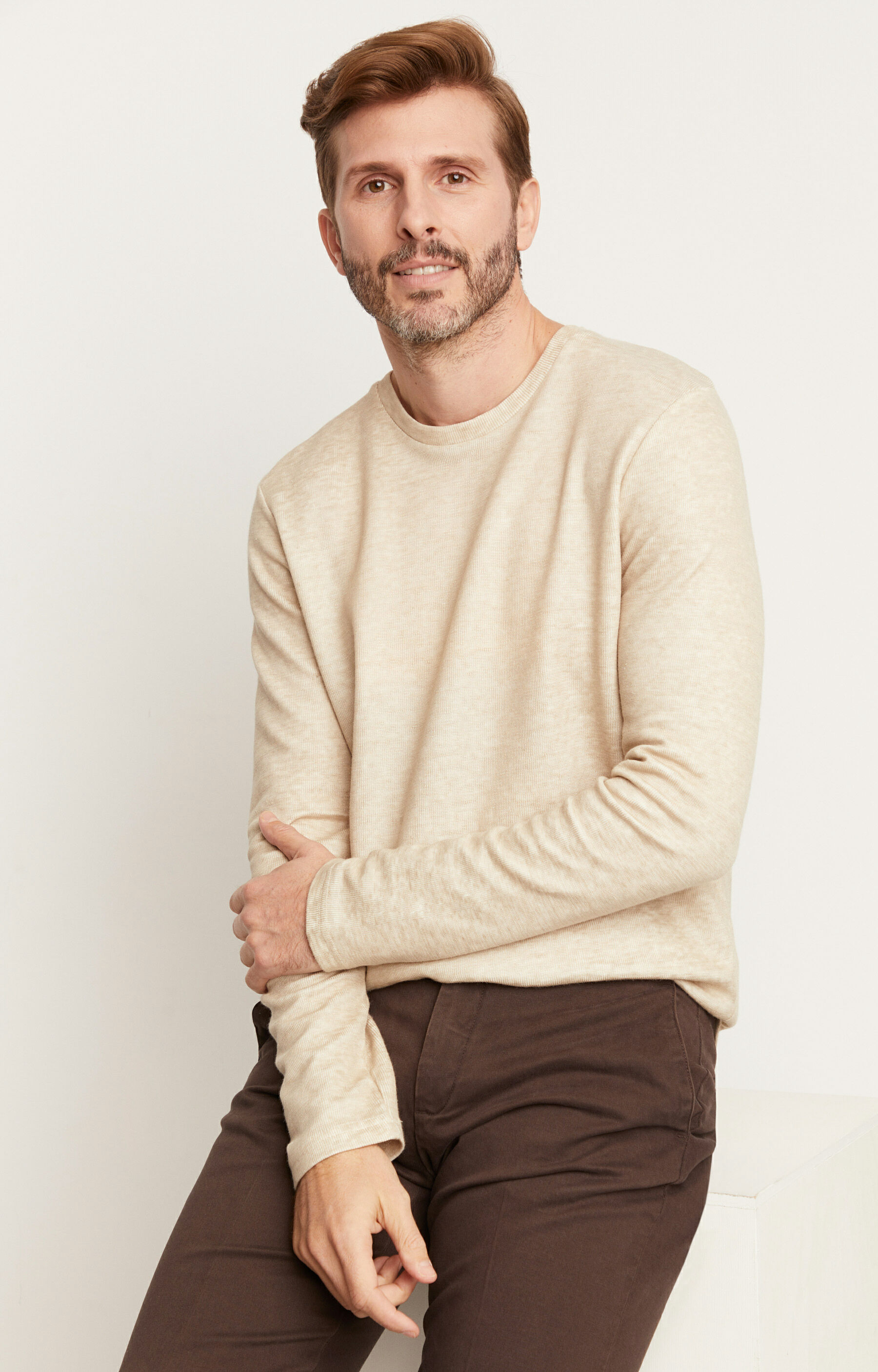 Lekka bluza typu round-neck