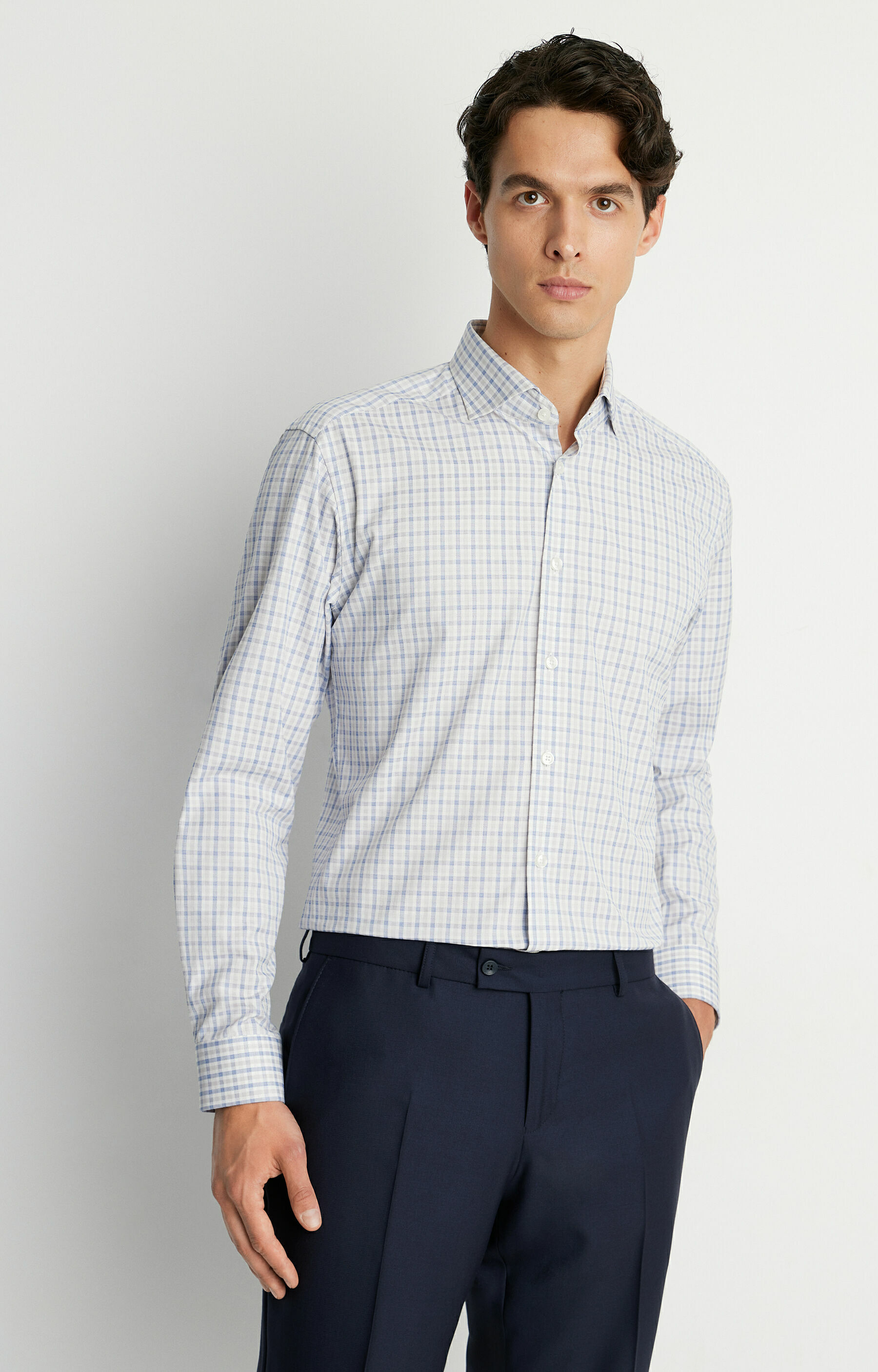 Koszula slim fit z bawełny egipskiej Two Ply - 5