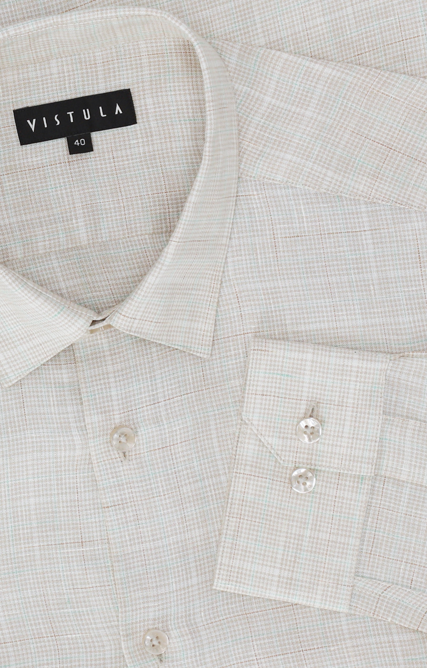 Lniana koszula, kołnierz kryty button down - 4