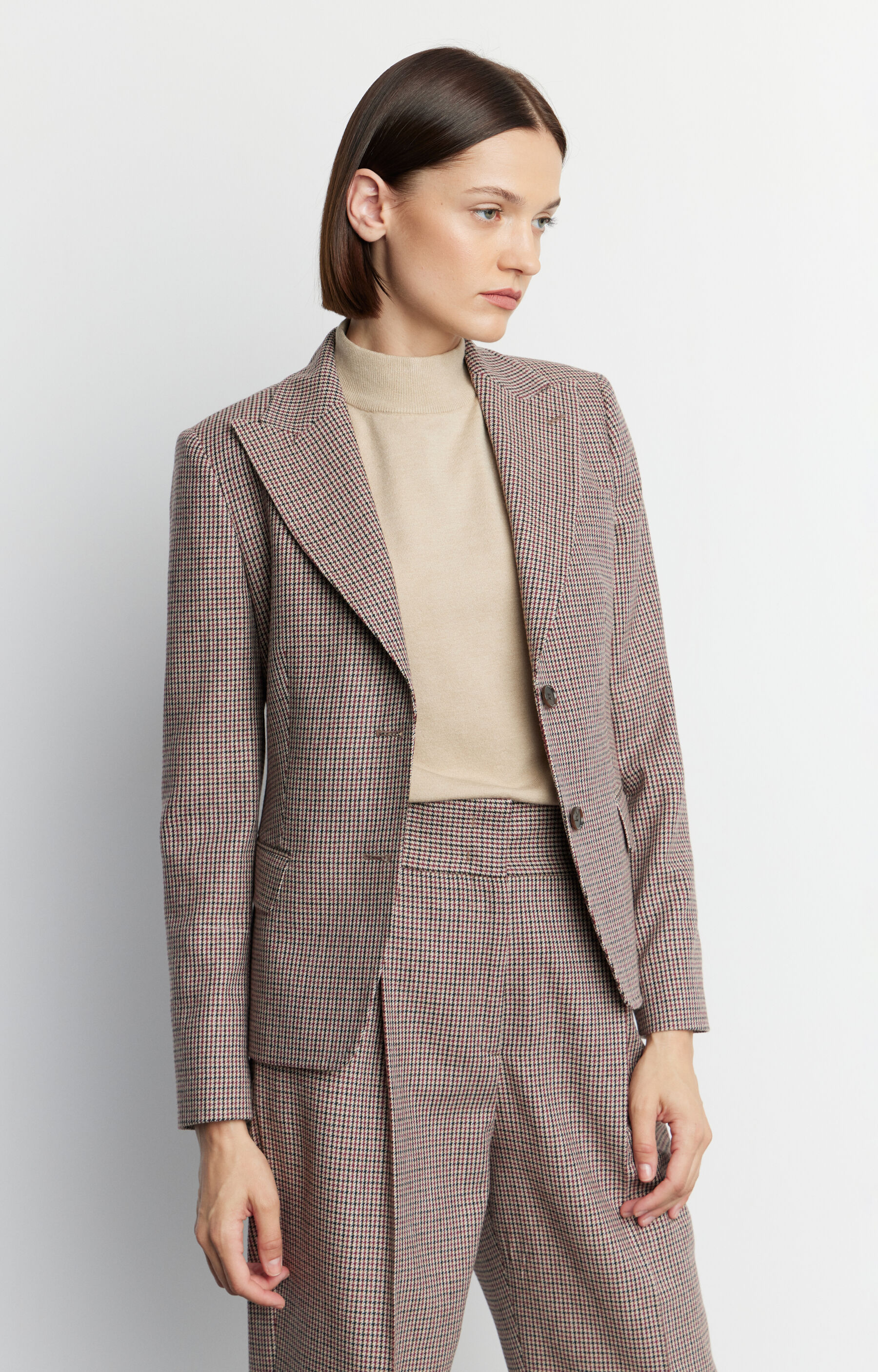 Marynarka slim fit w kratę - 5
