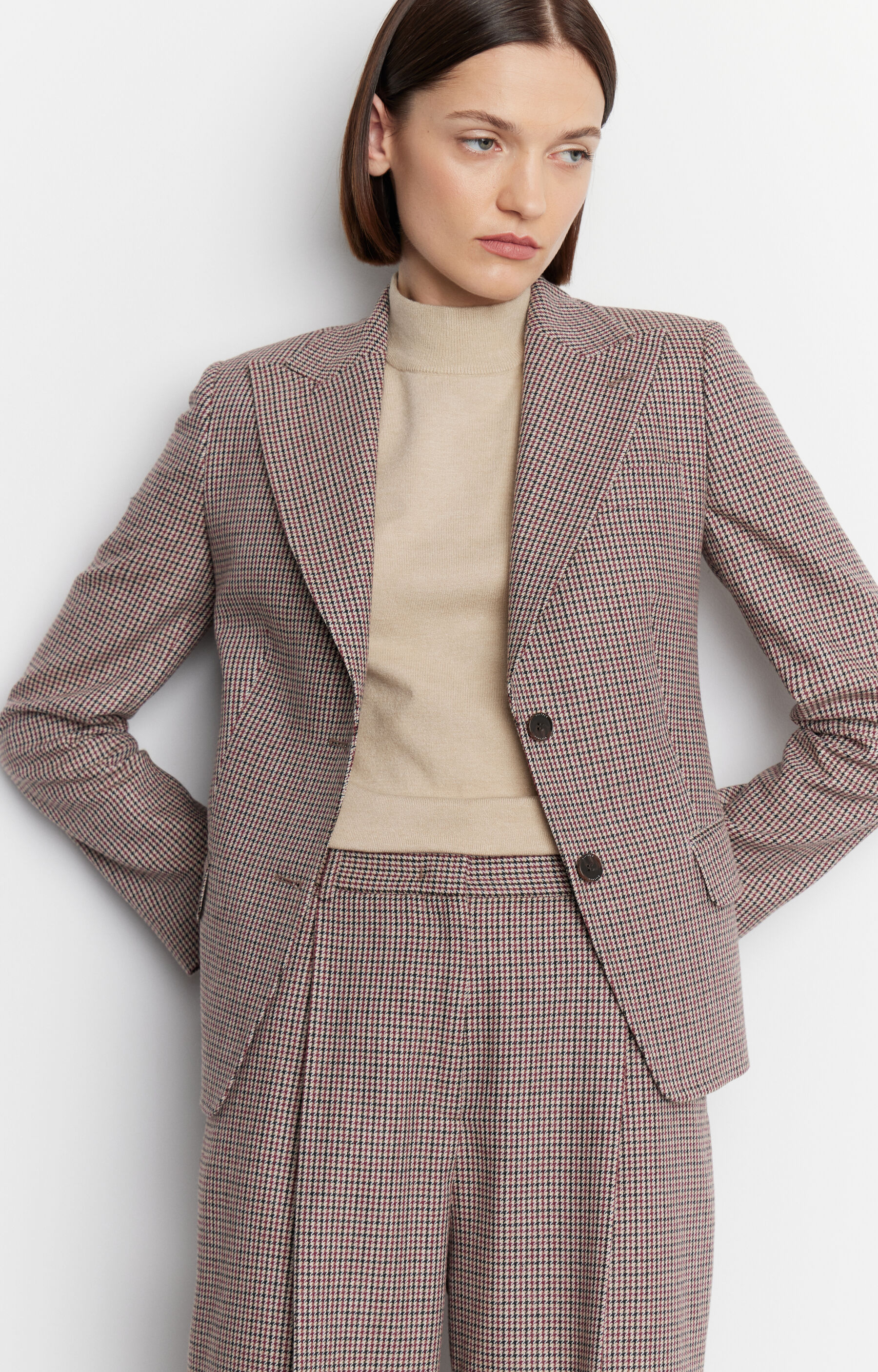 Marynarka slim fit w kratę - 4