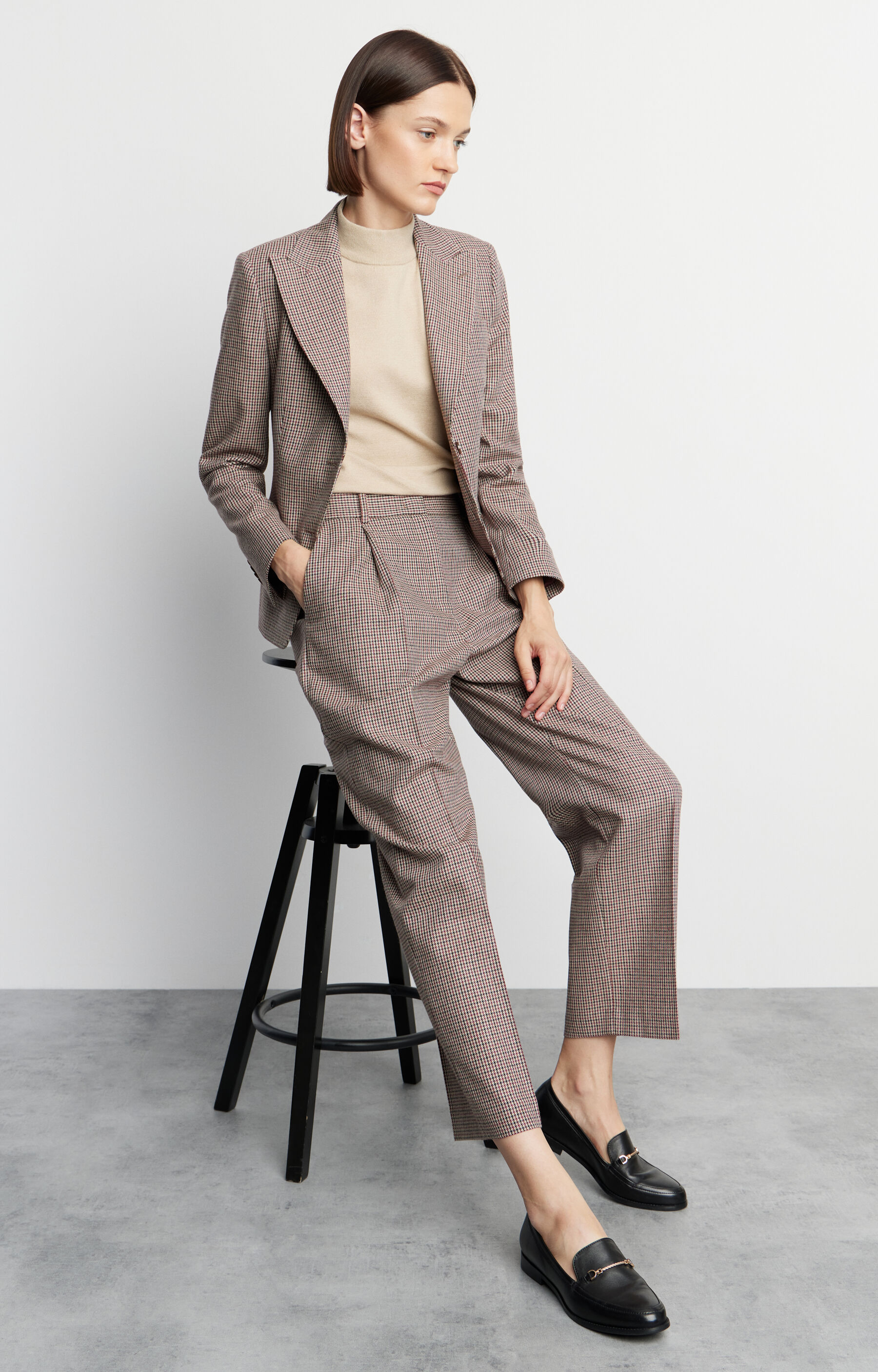 Marynarka slim fit w kratę