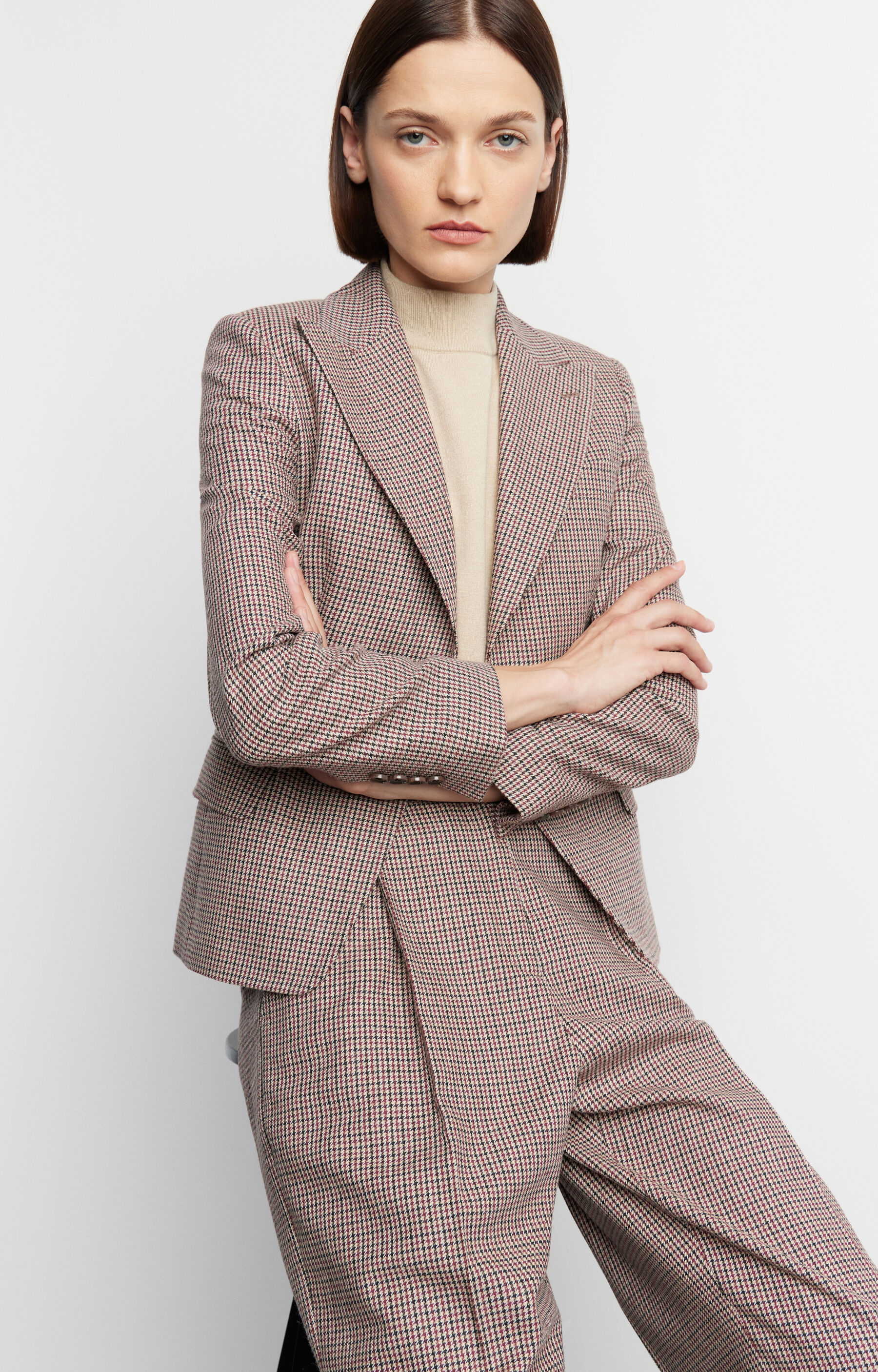 Marynarka slim fit w kratę - 2