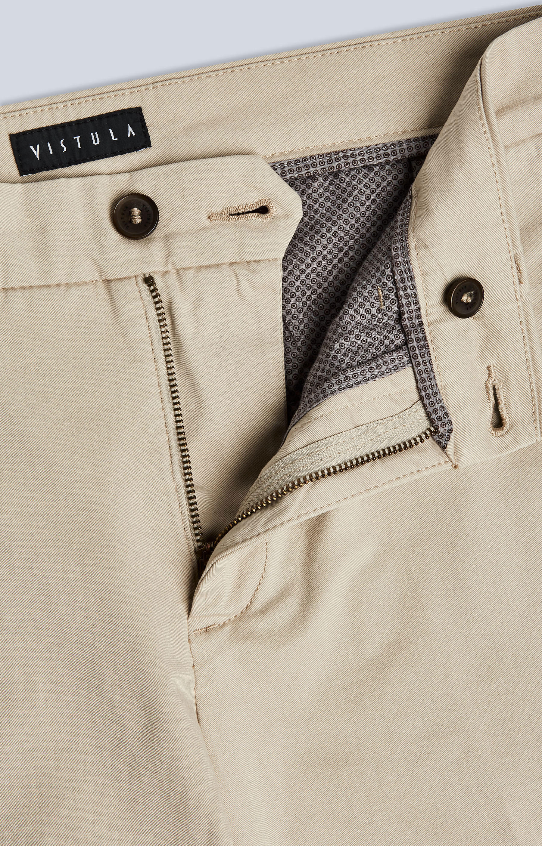 Dopasowane chinosy z bawełnianej tkaniny - 4