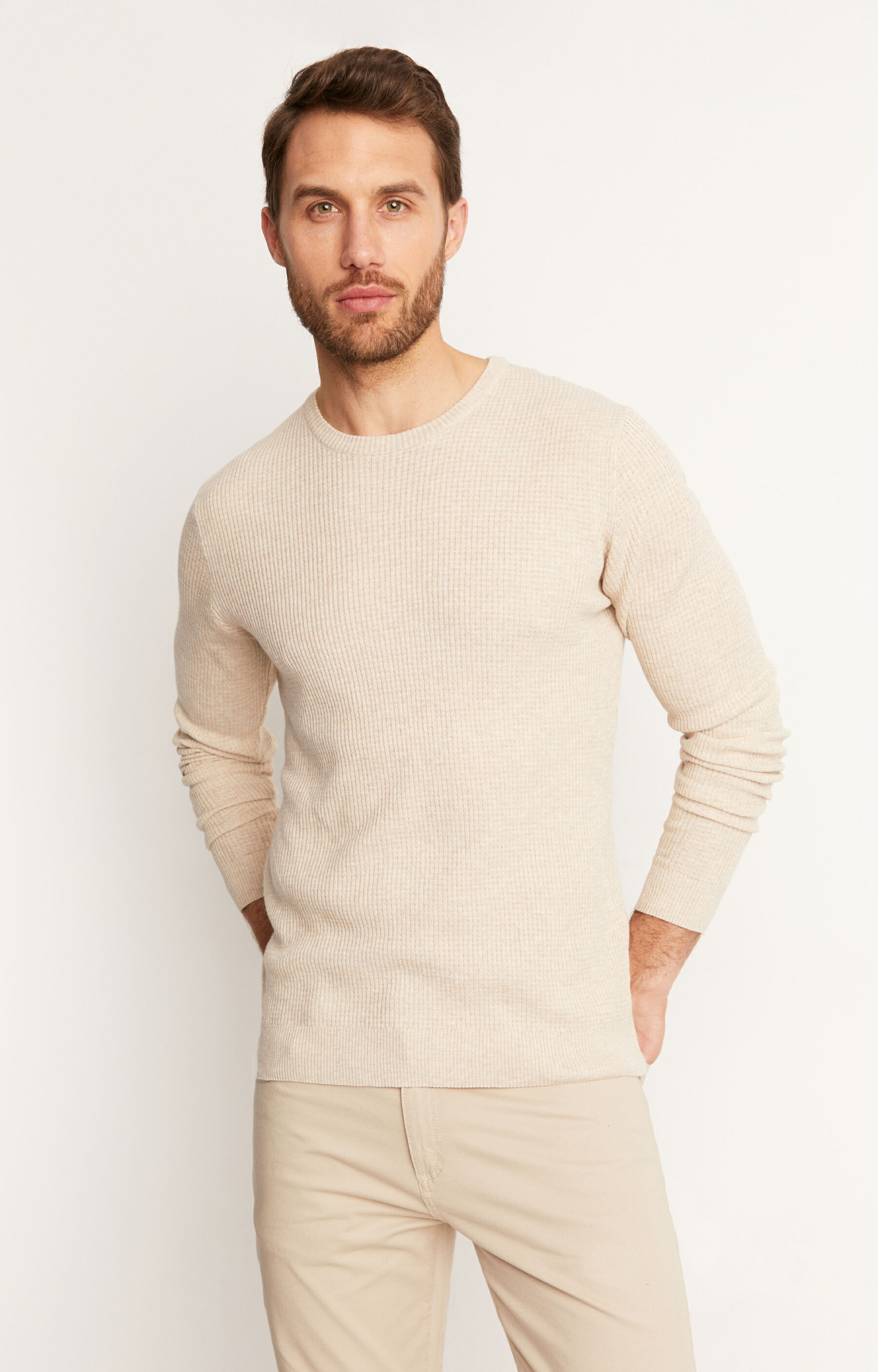 Bawełniany sweter  round-neck - 2