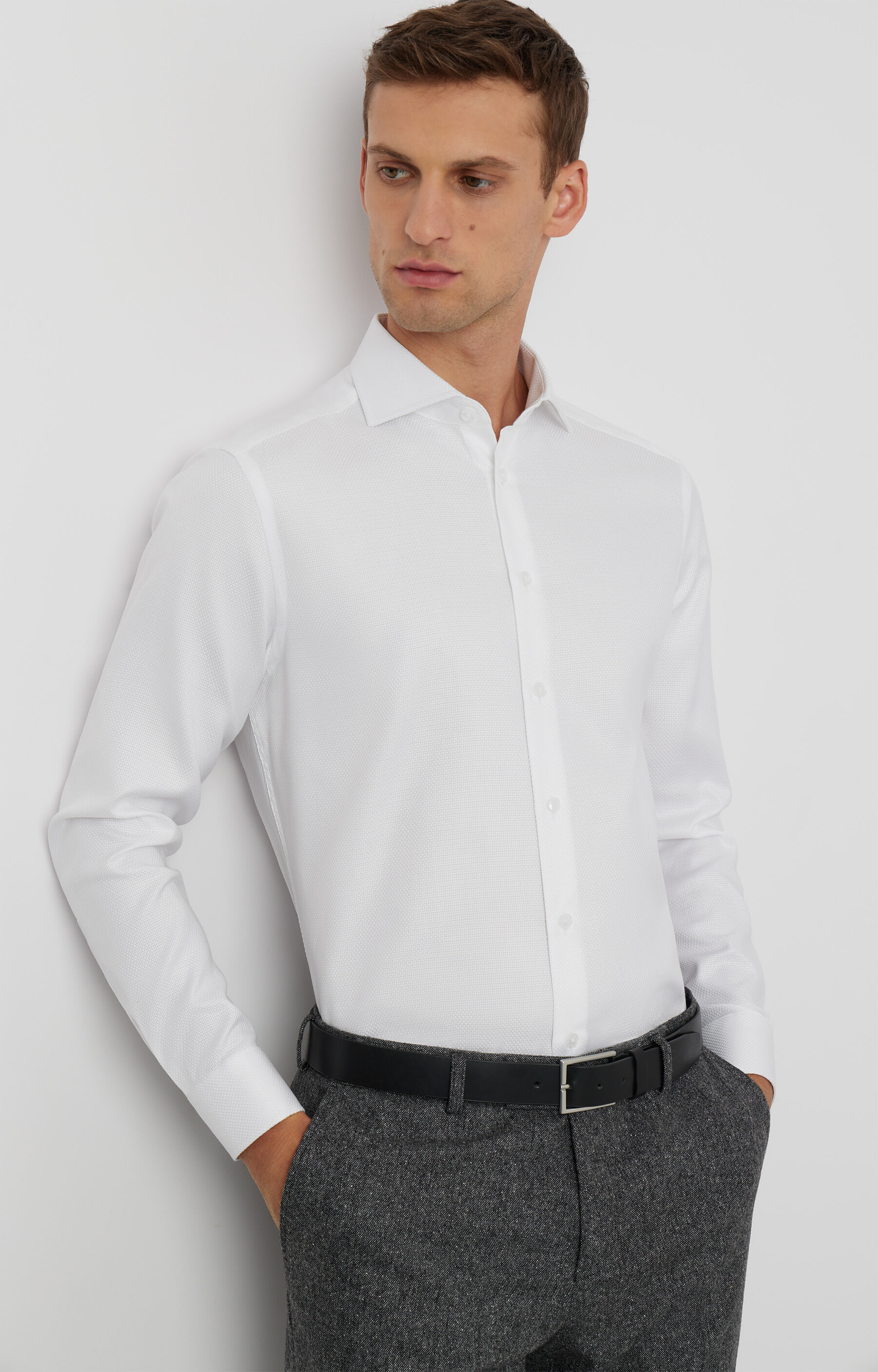 Koszula slim w mikrowzór - 6