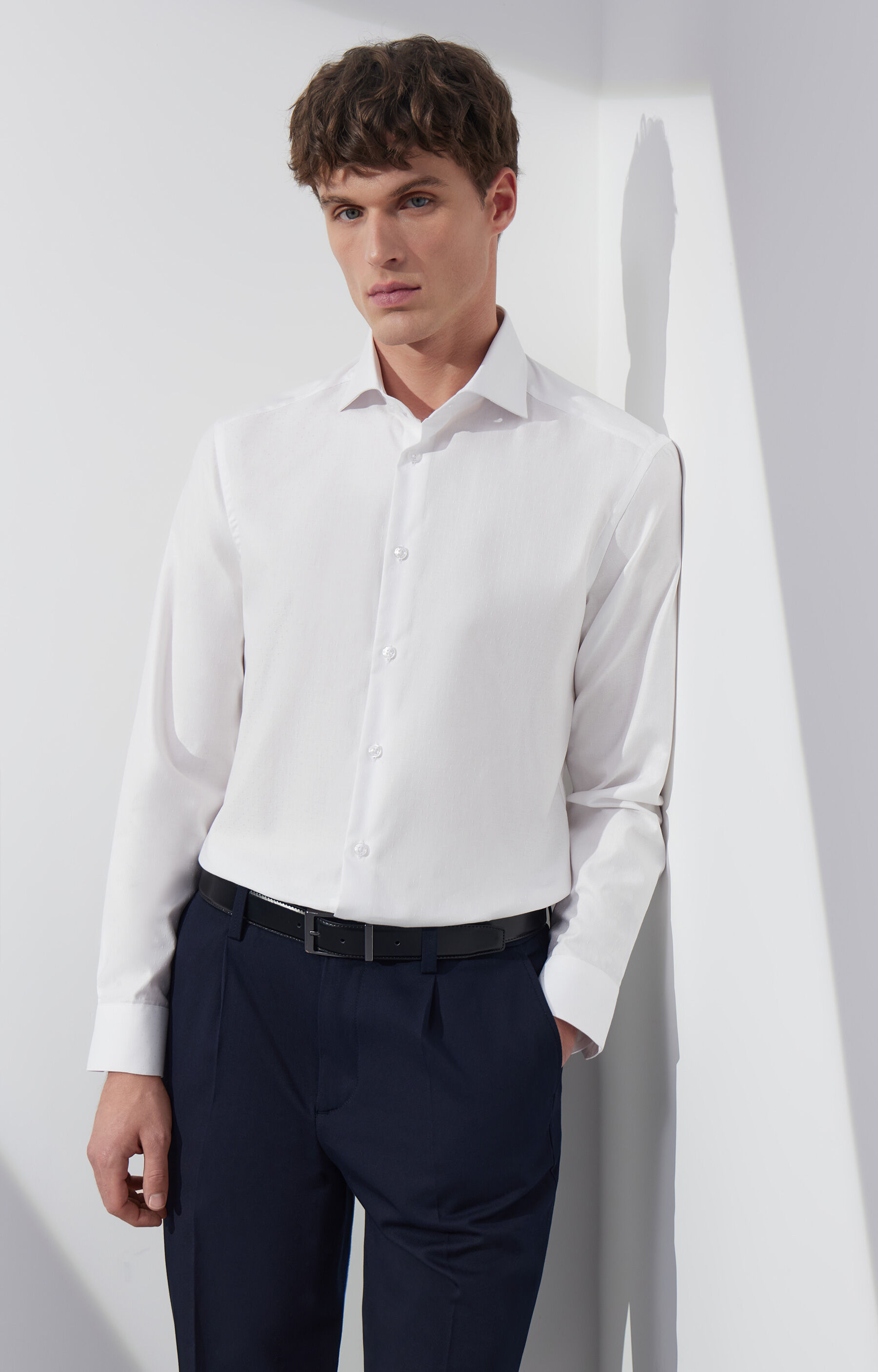 Koszula slim w jodełkę - 8