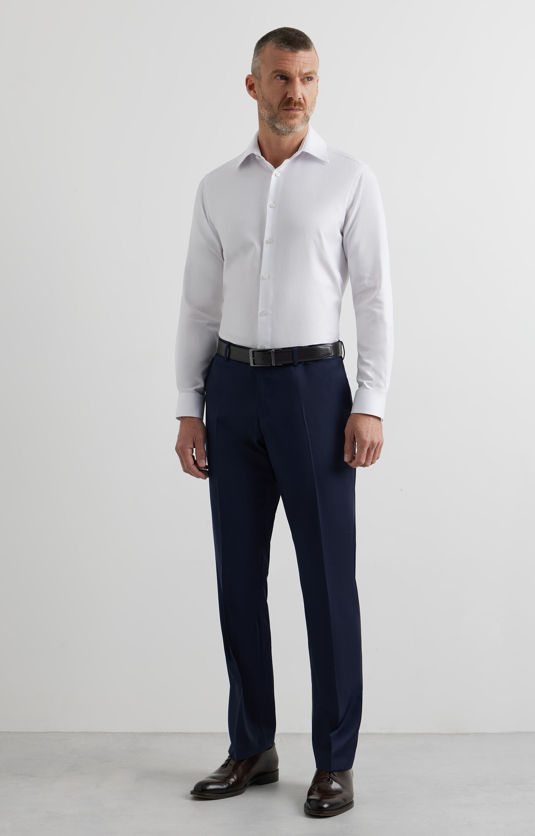 Koszula slim w diagonalny wzór - 4