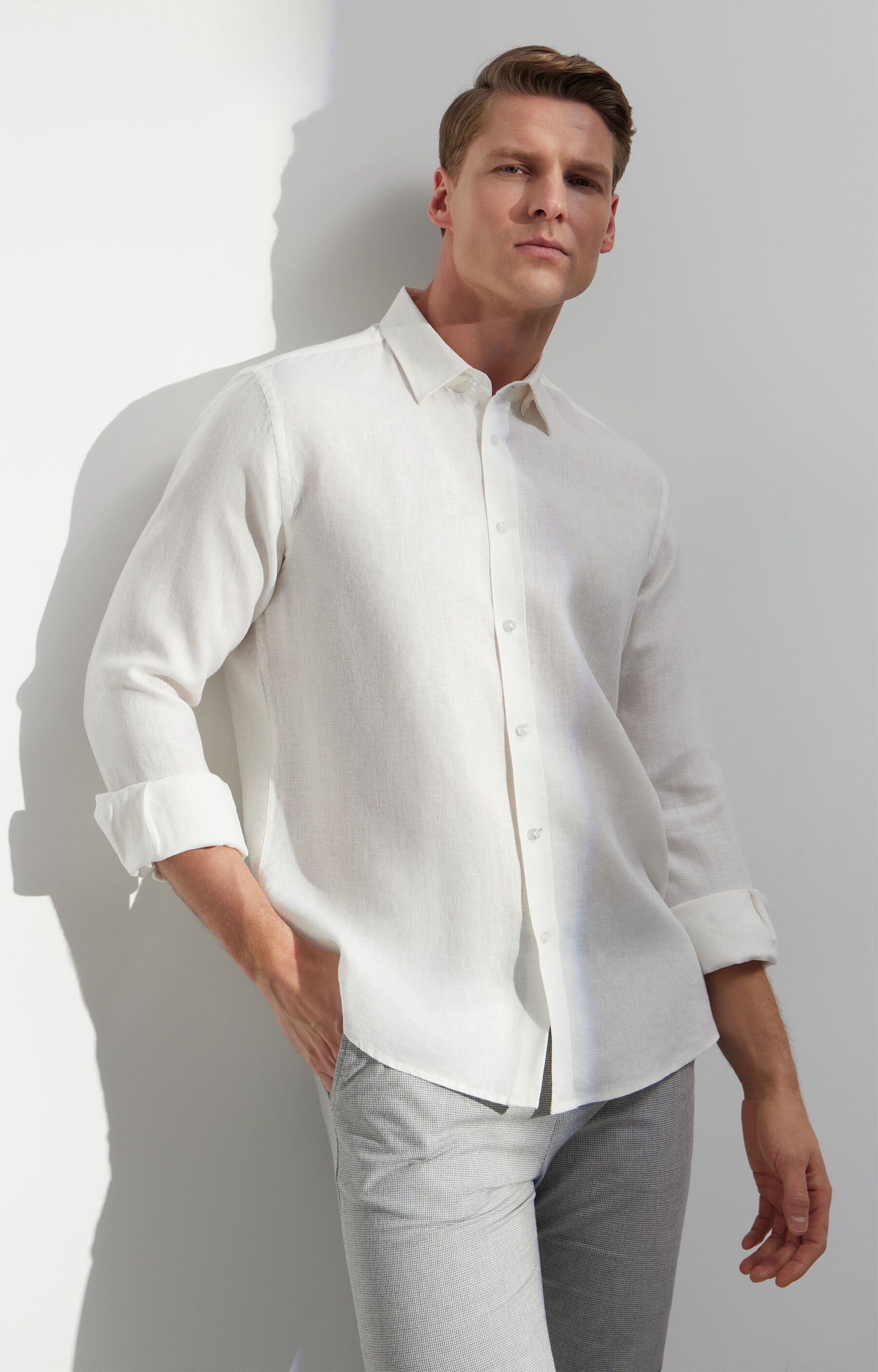 Lniana koszula regular - 7