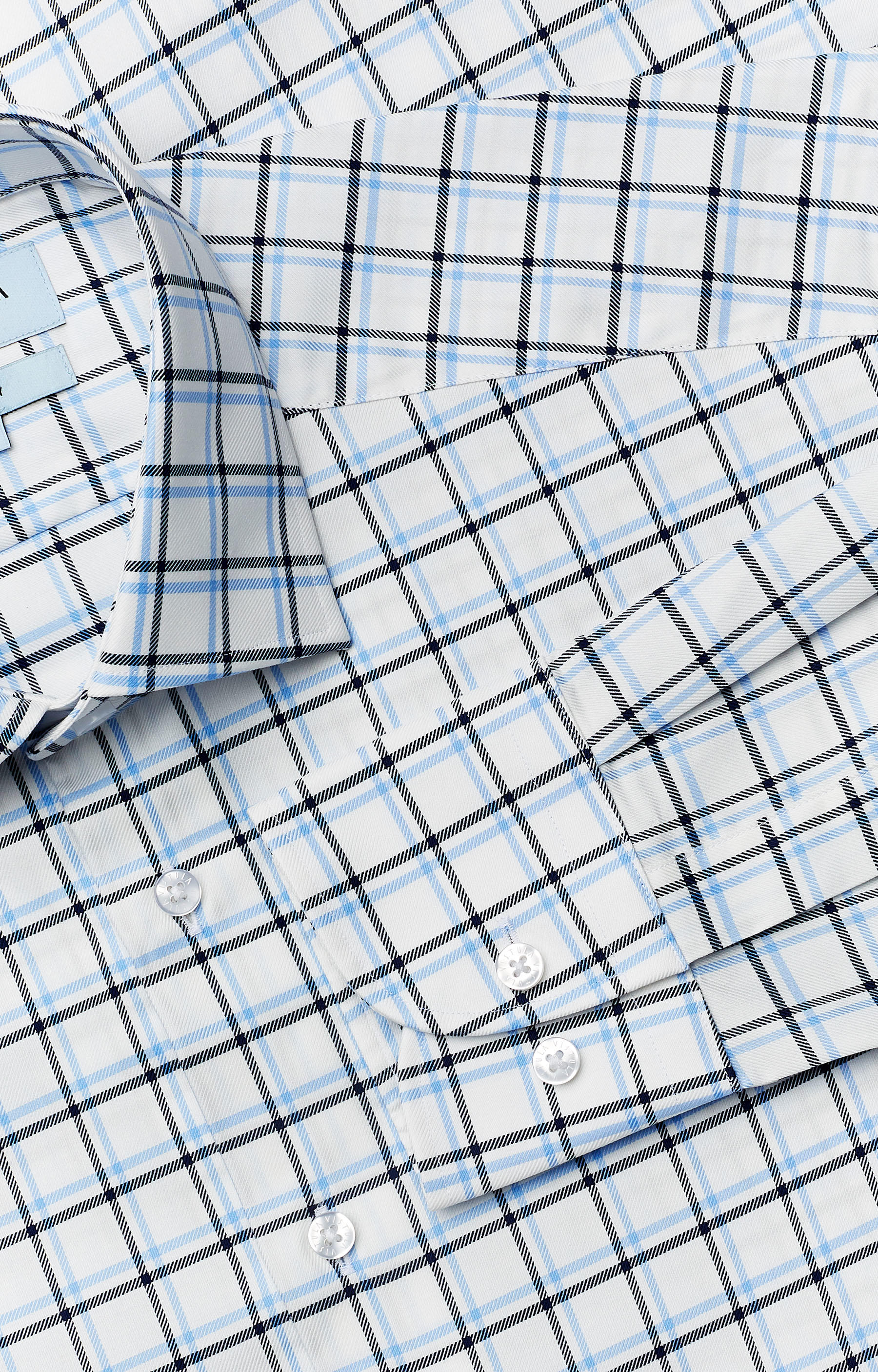 Koszula w kratę z włoskim kołnierzem - 5