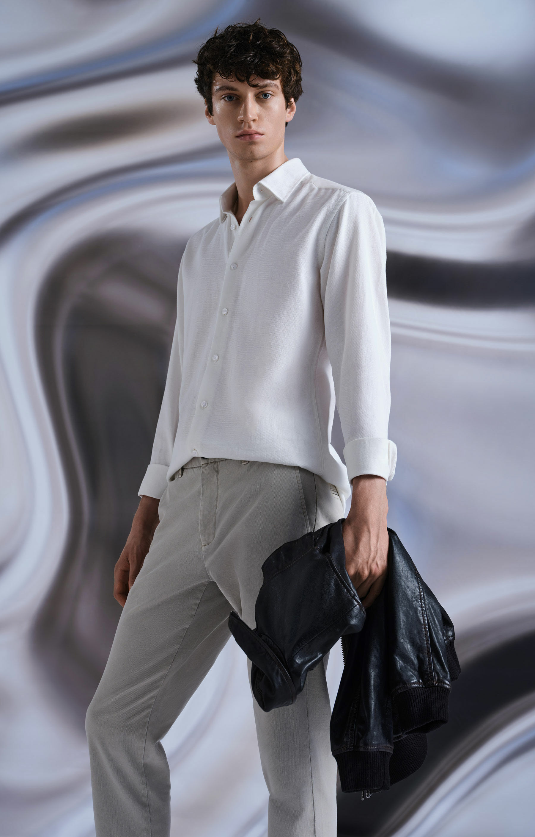 Koszula slim fit z dodatkiem lnu - 3