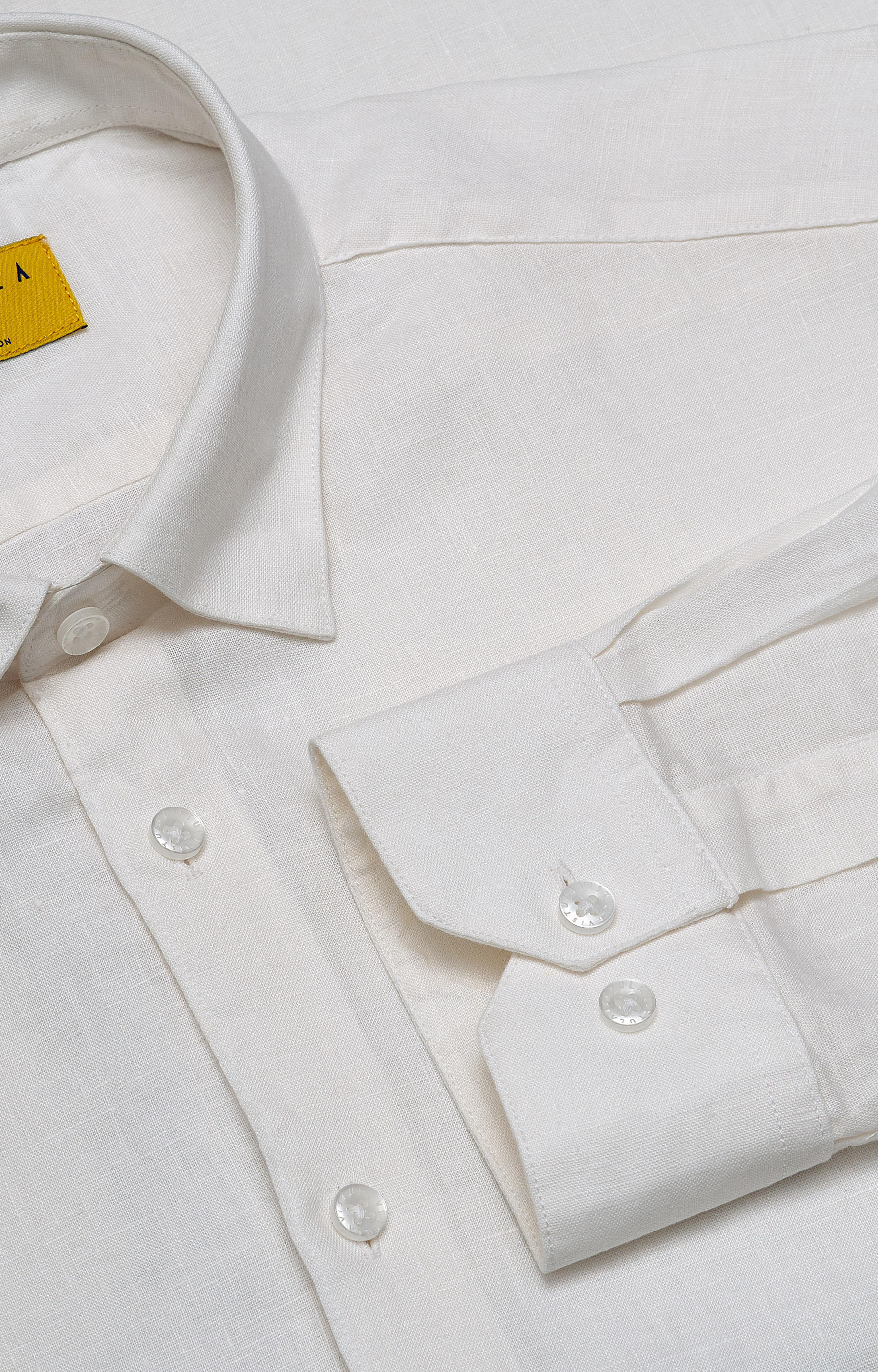 Koszula z lnu z kołnierzem kryte button-down - 5