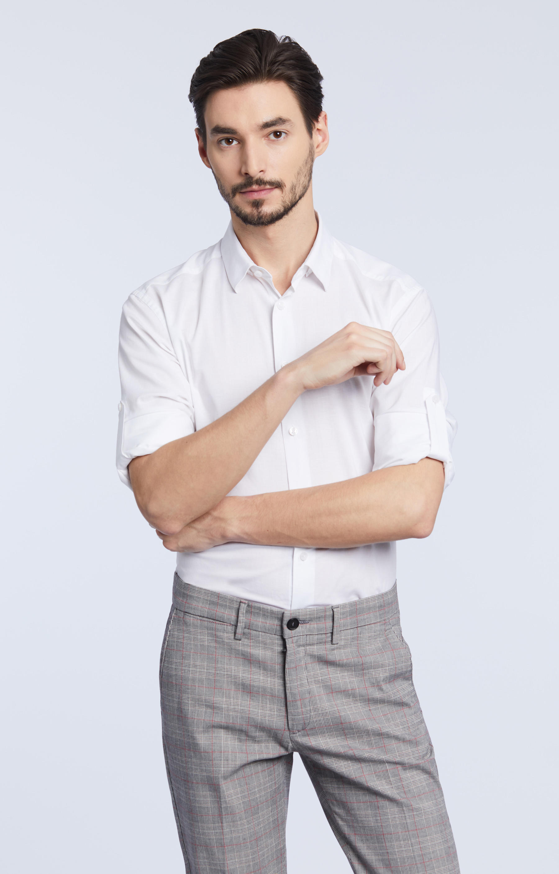 Elegancka koszula, kołnierz kryty button down - 2
