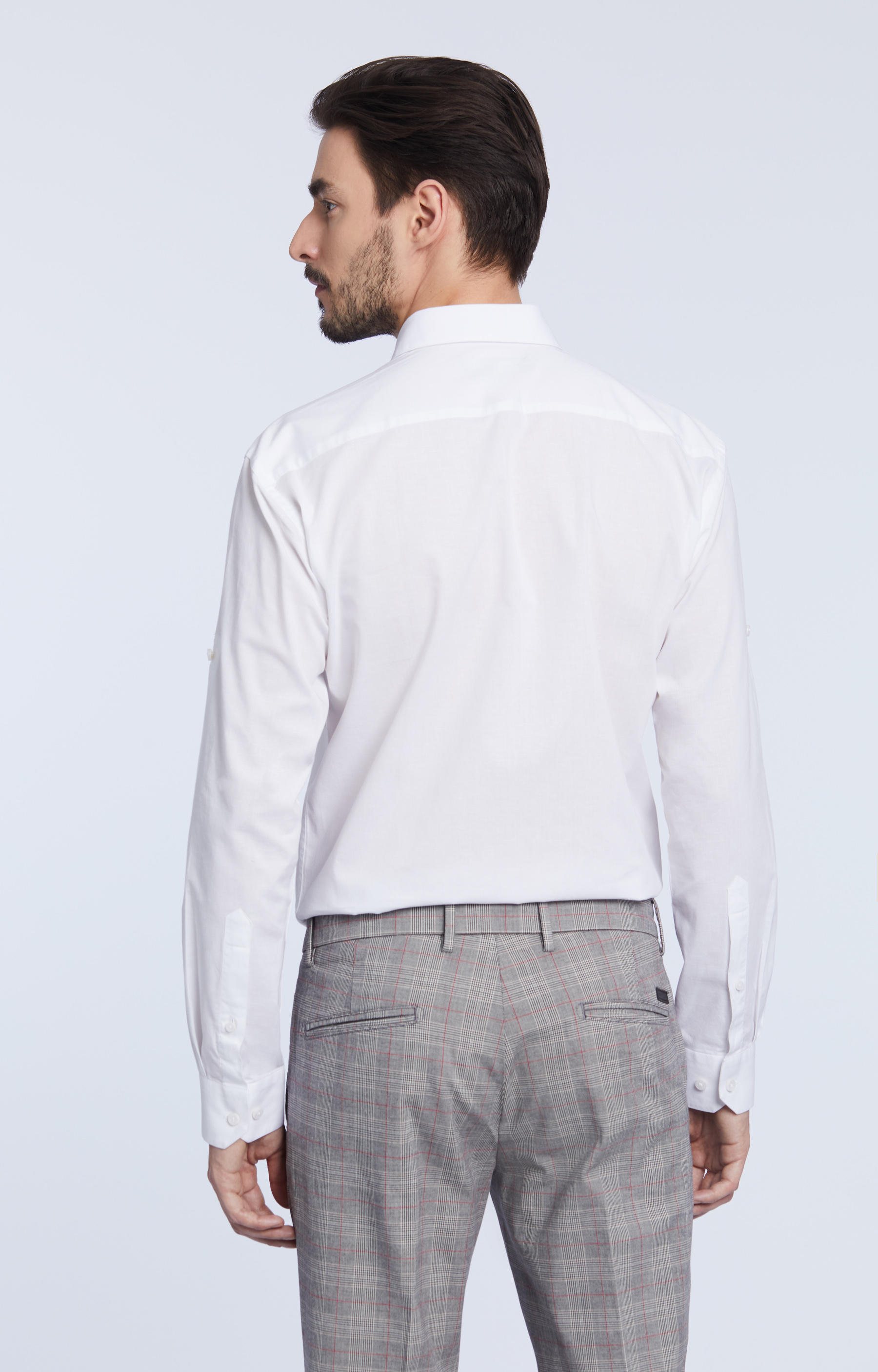 Elegancka koszula, kołnierz kryty button down - 3