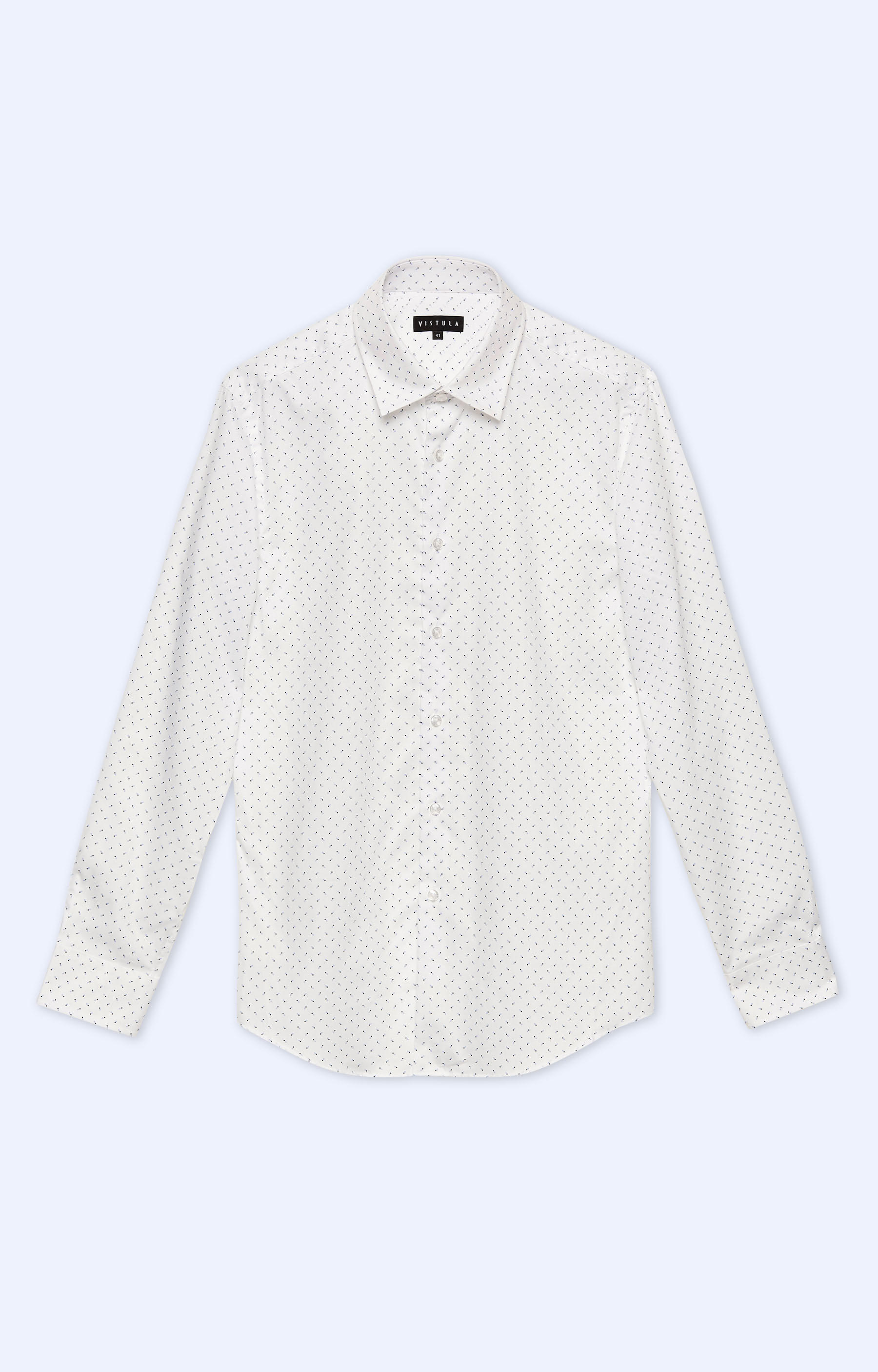 Dopasowana koszula w mikrowzór, kołnierz kryty button-down - 4