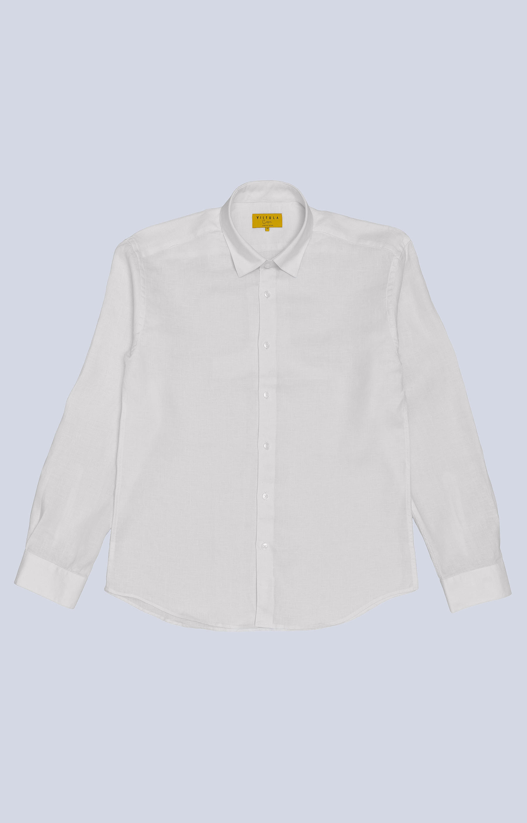 Koszula z lnu z kołnierzem kryte button-down - 4