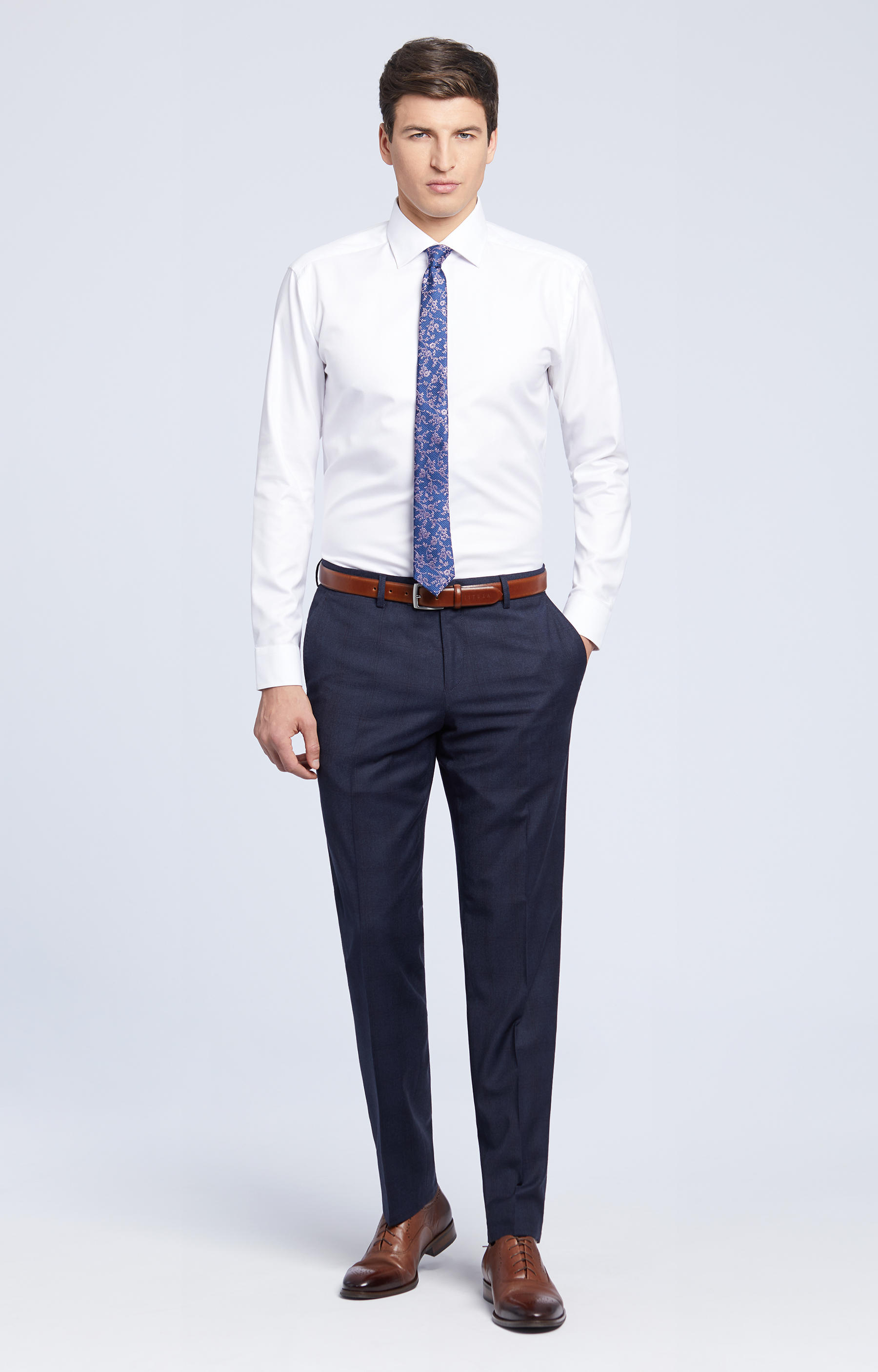 Elegancka koszula, włoski kołnierz