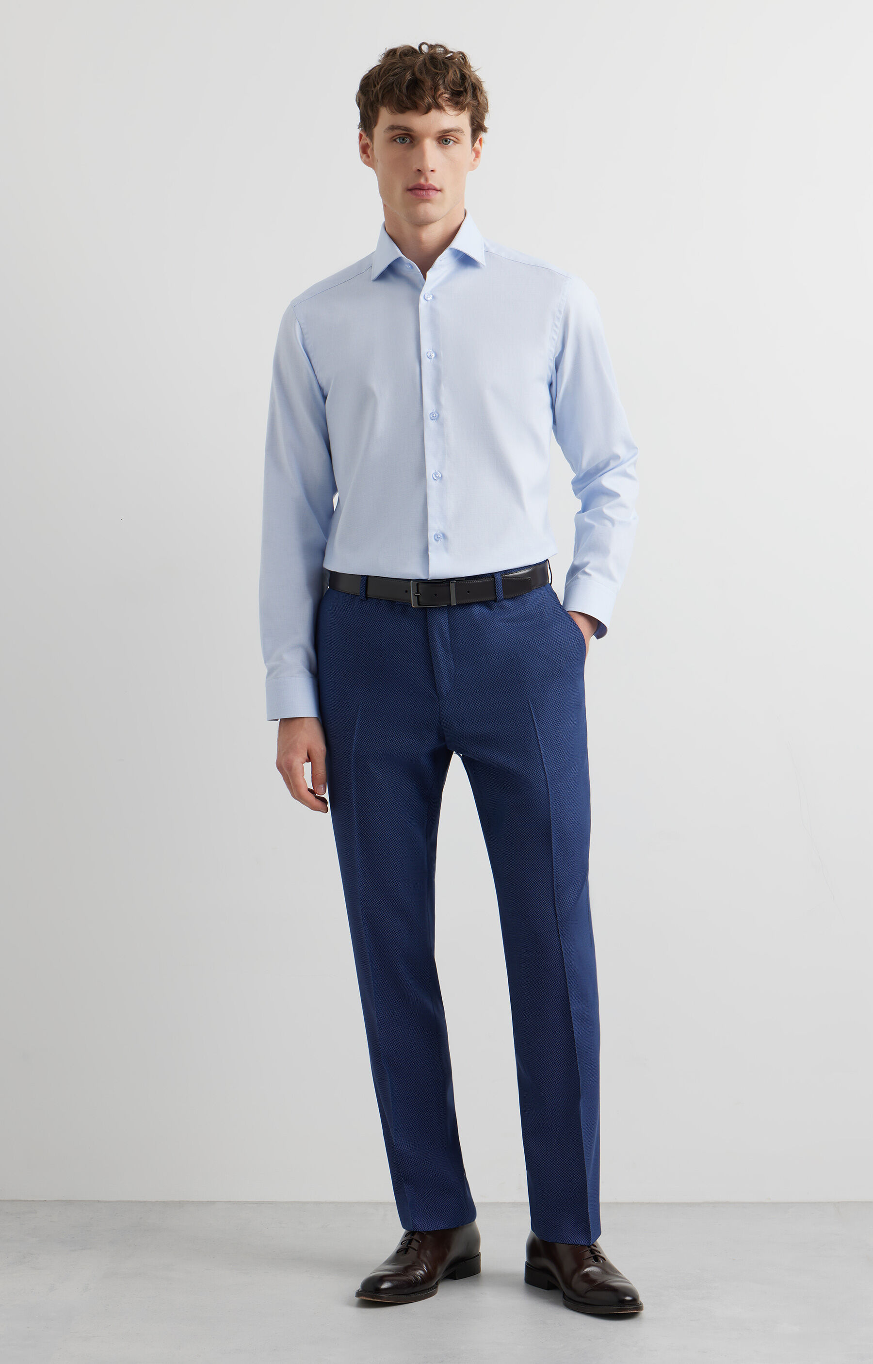 Koszula slim w mikrowzór - 5