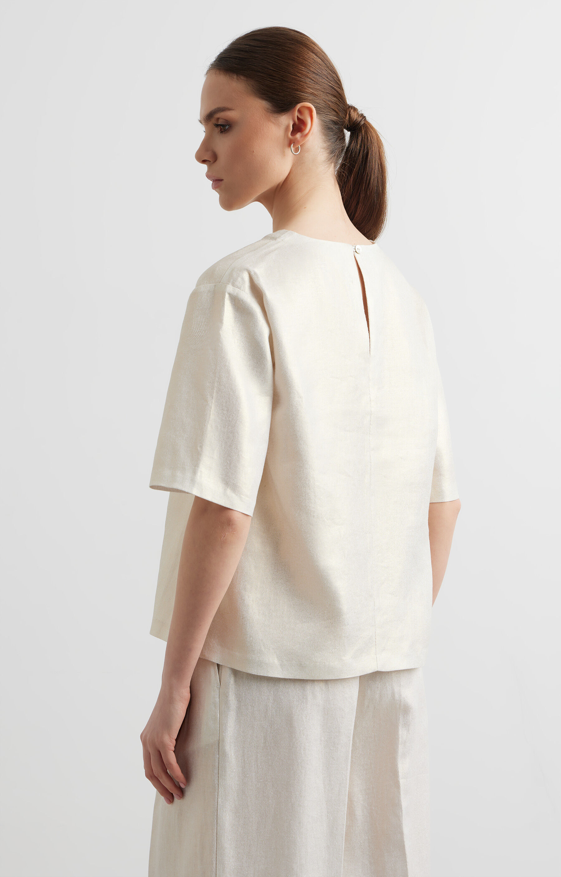 Lniana bluzka regular - 2