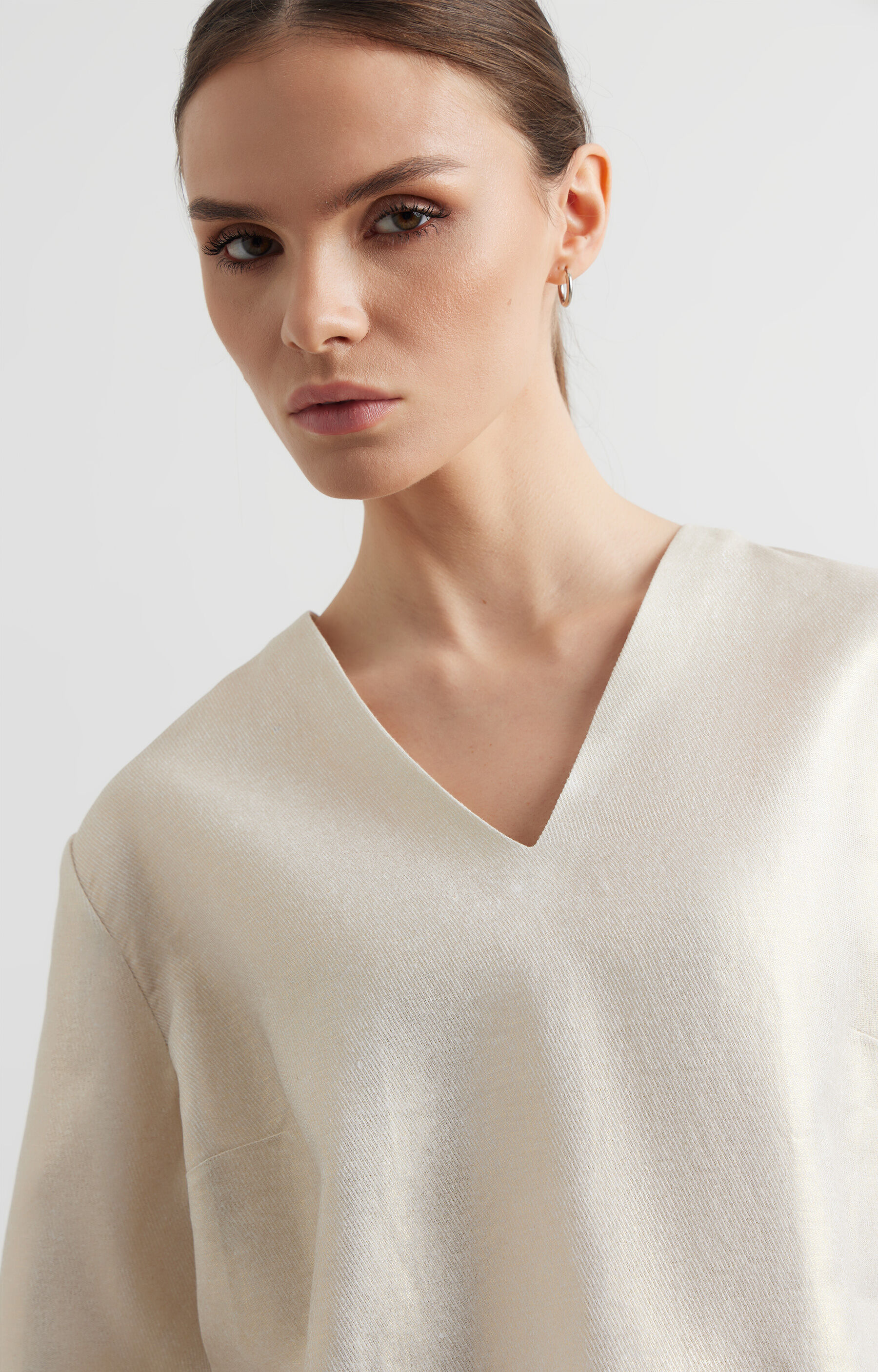 Lniana bluzka regular - 4