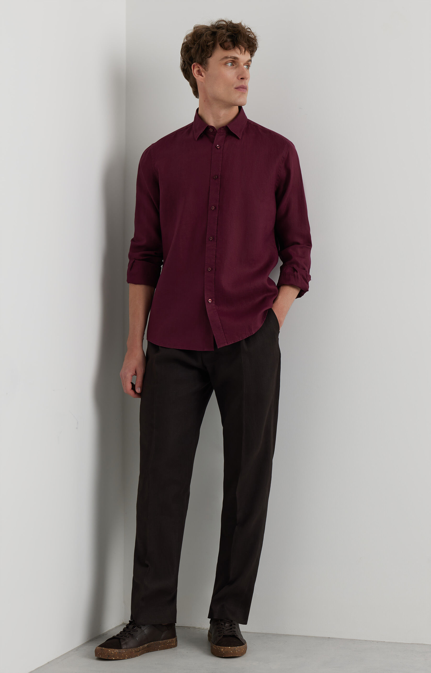 Lniana koszula regular - 4