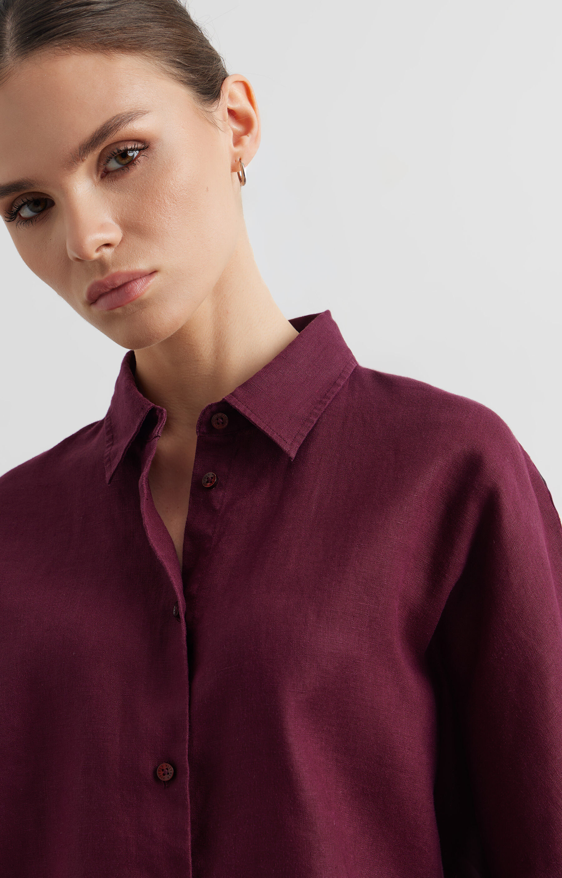 Lniana koszula regular - 4