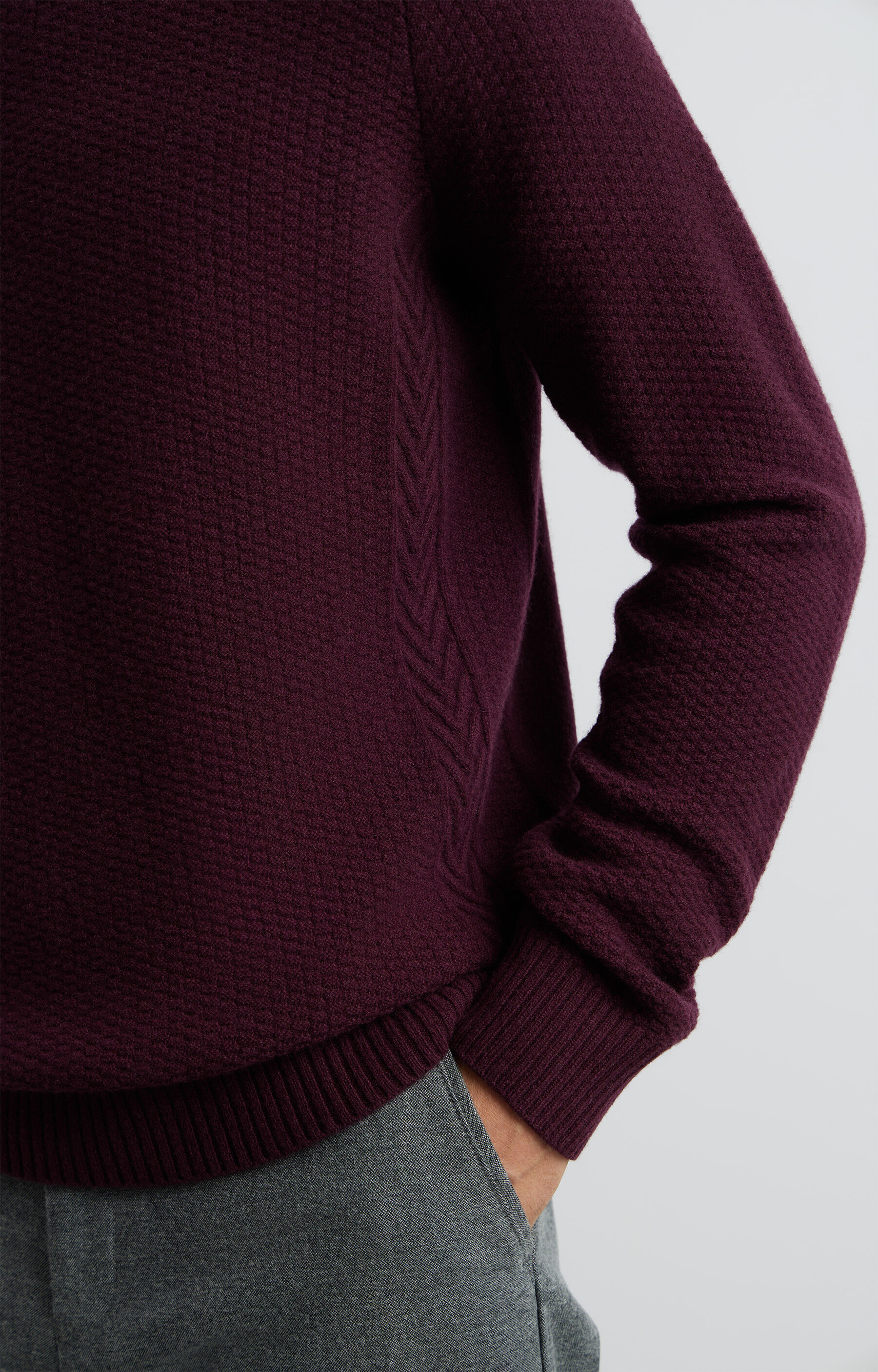 Sweter round neck w mikrowzór - 8