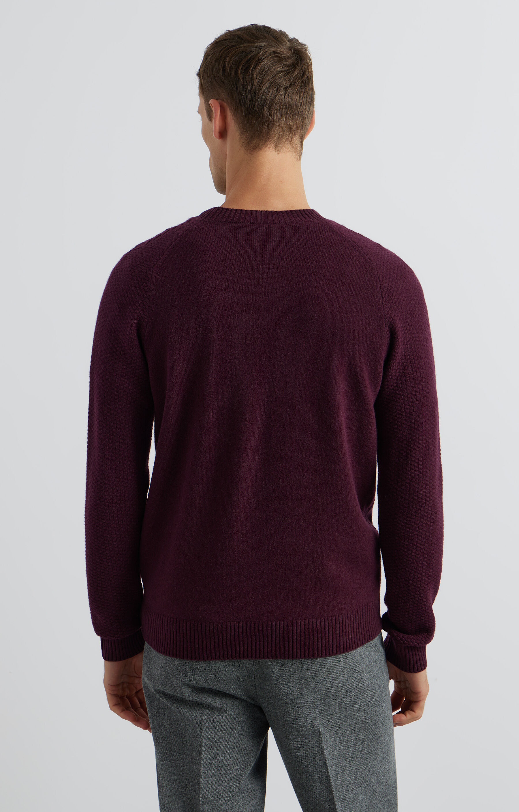 Sweter round neck w mikrowzór - 3