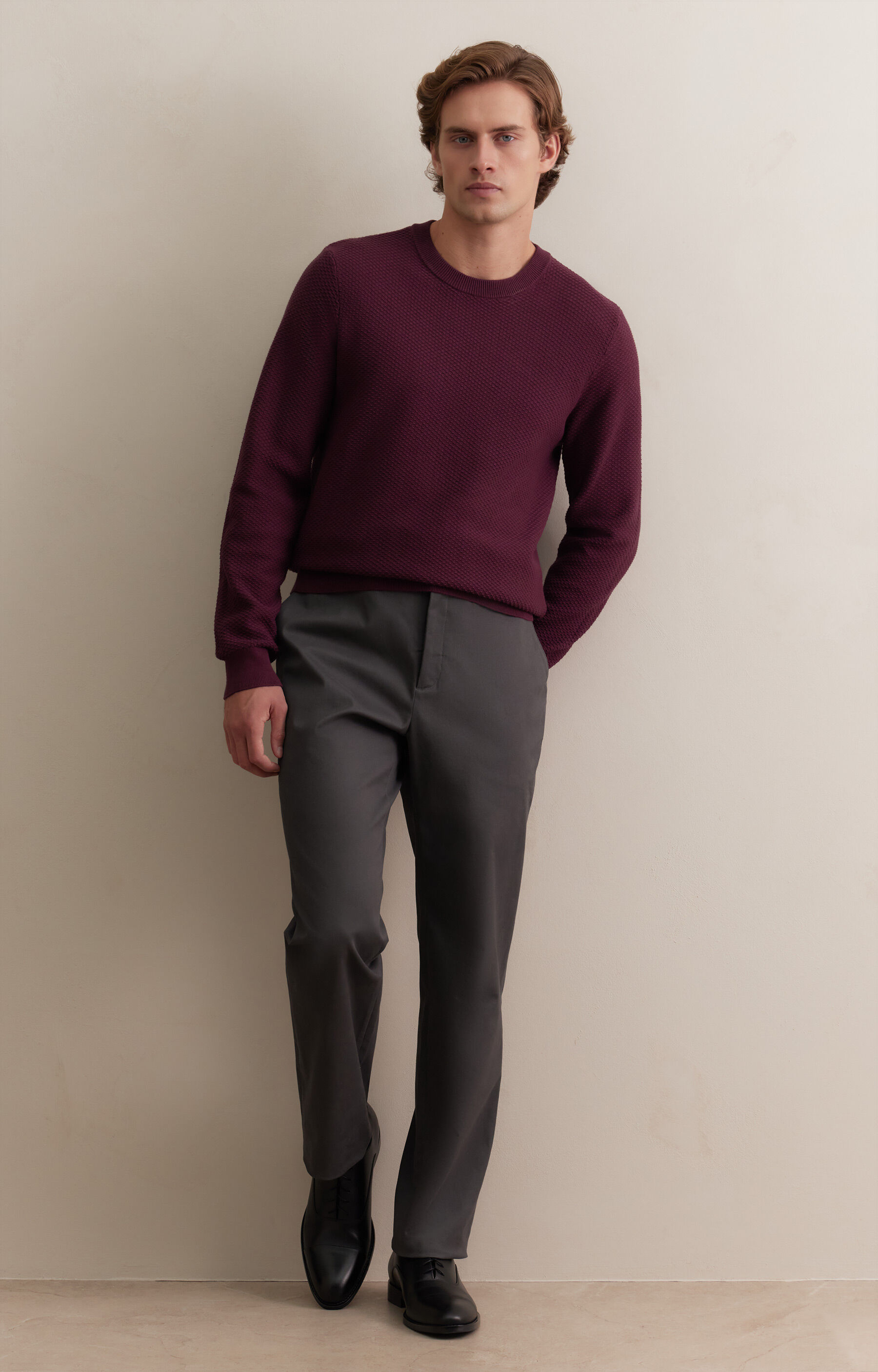 Strukturalny sweter round neck - 3