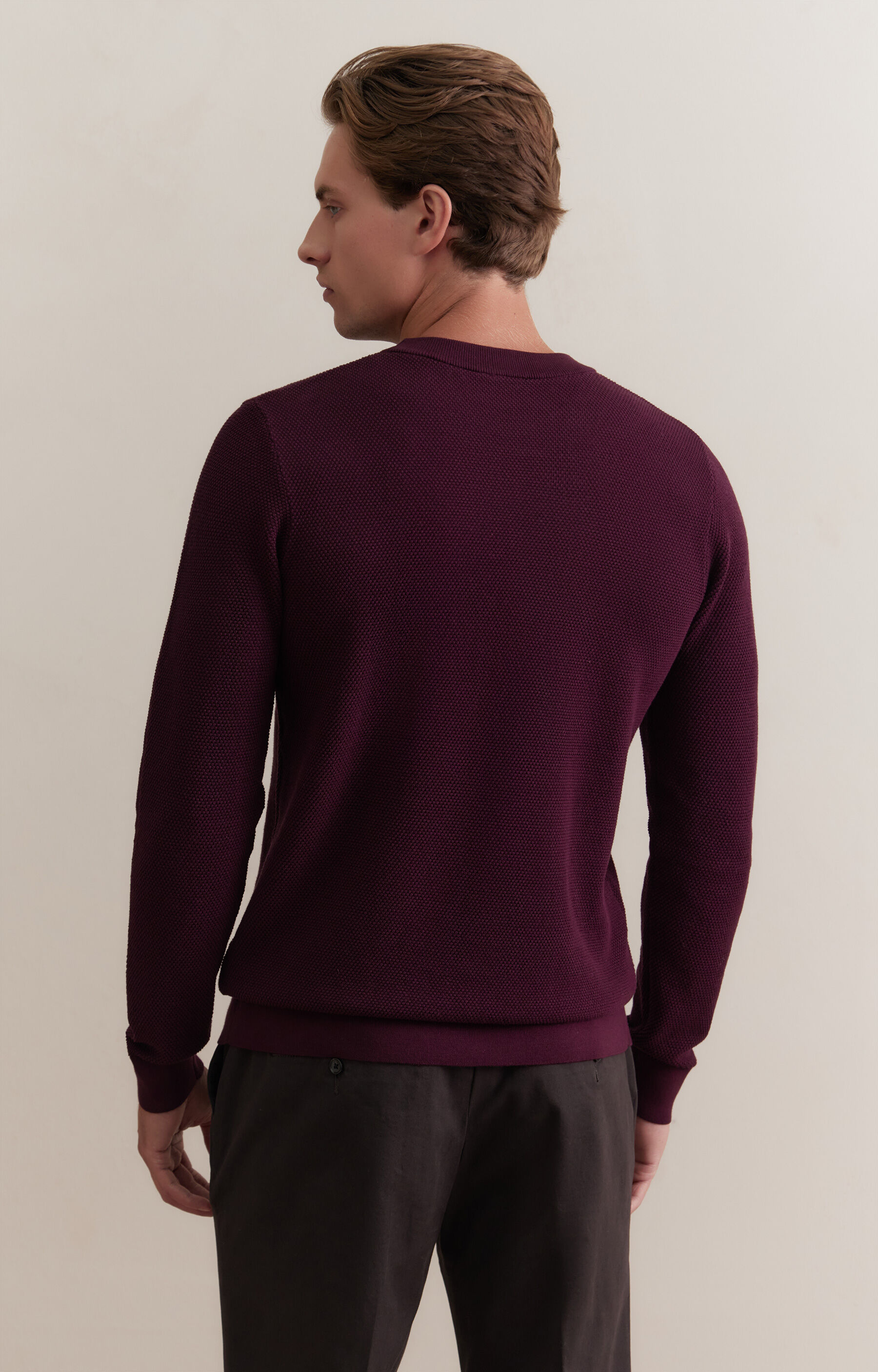 Bawełniany sweter w mikrowzór - 2