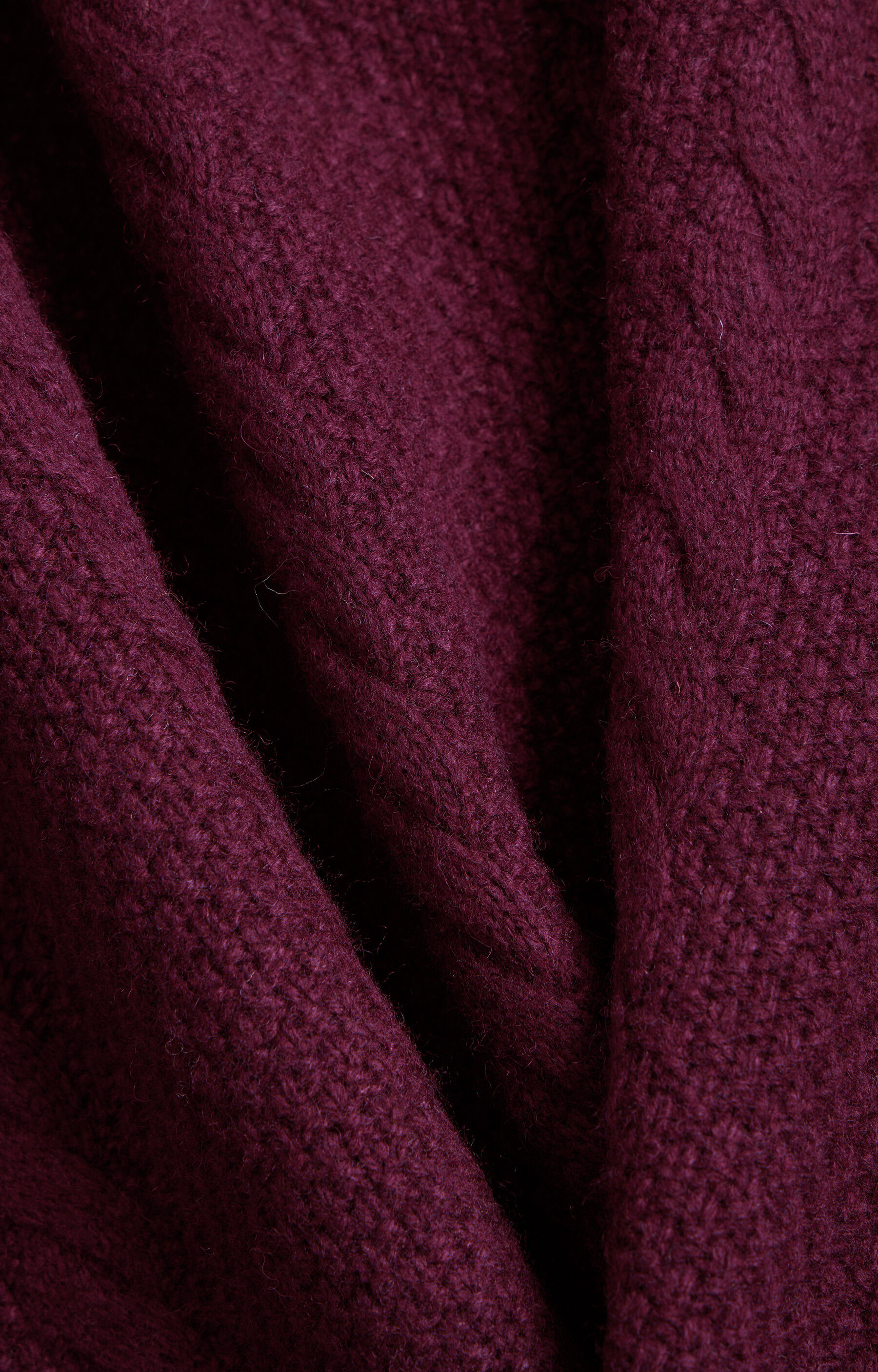Bordowy sweter w geometryczny wzór - 5