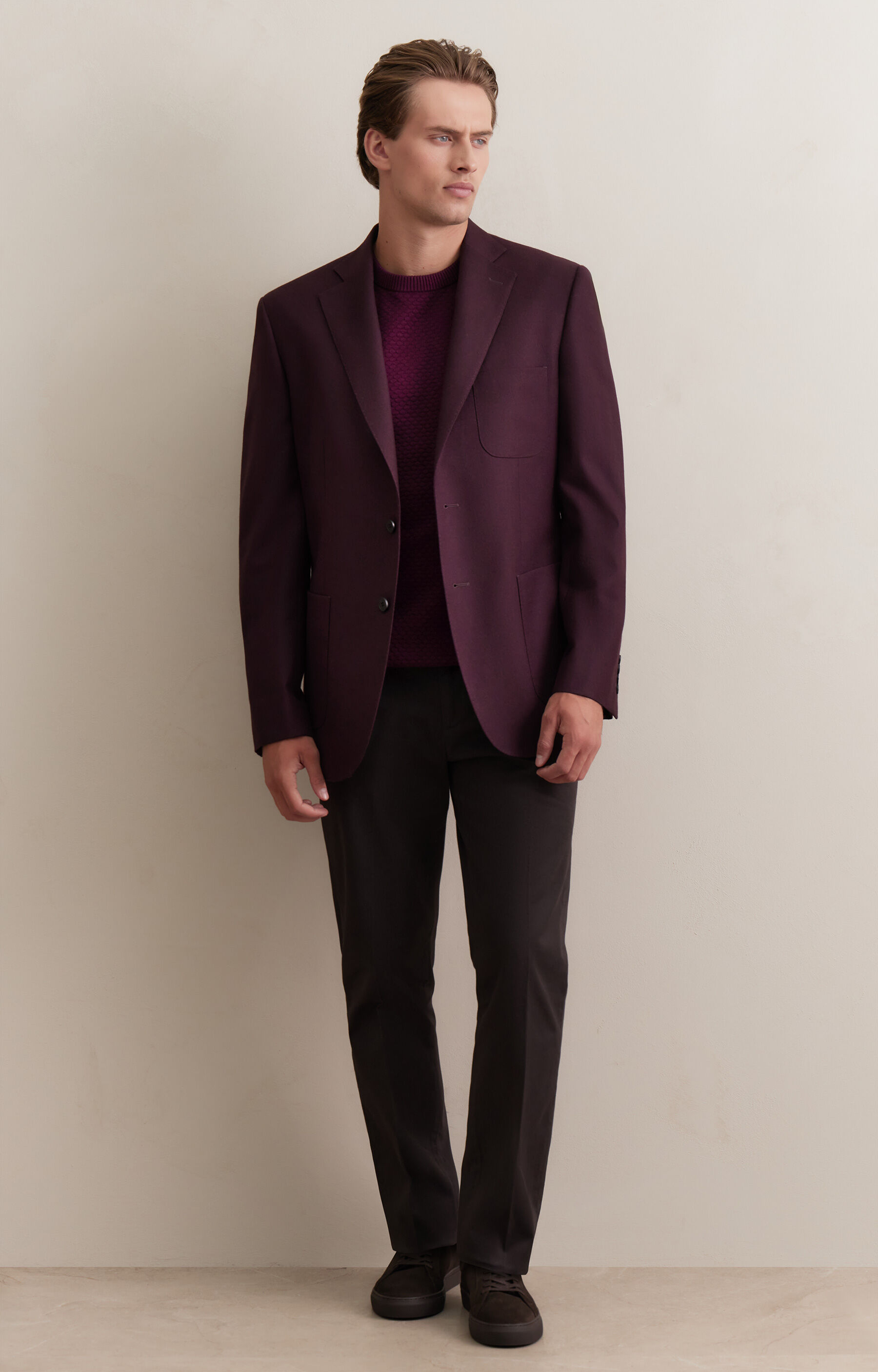Geometryczny sweter round neck - 4
