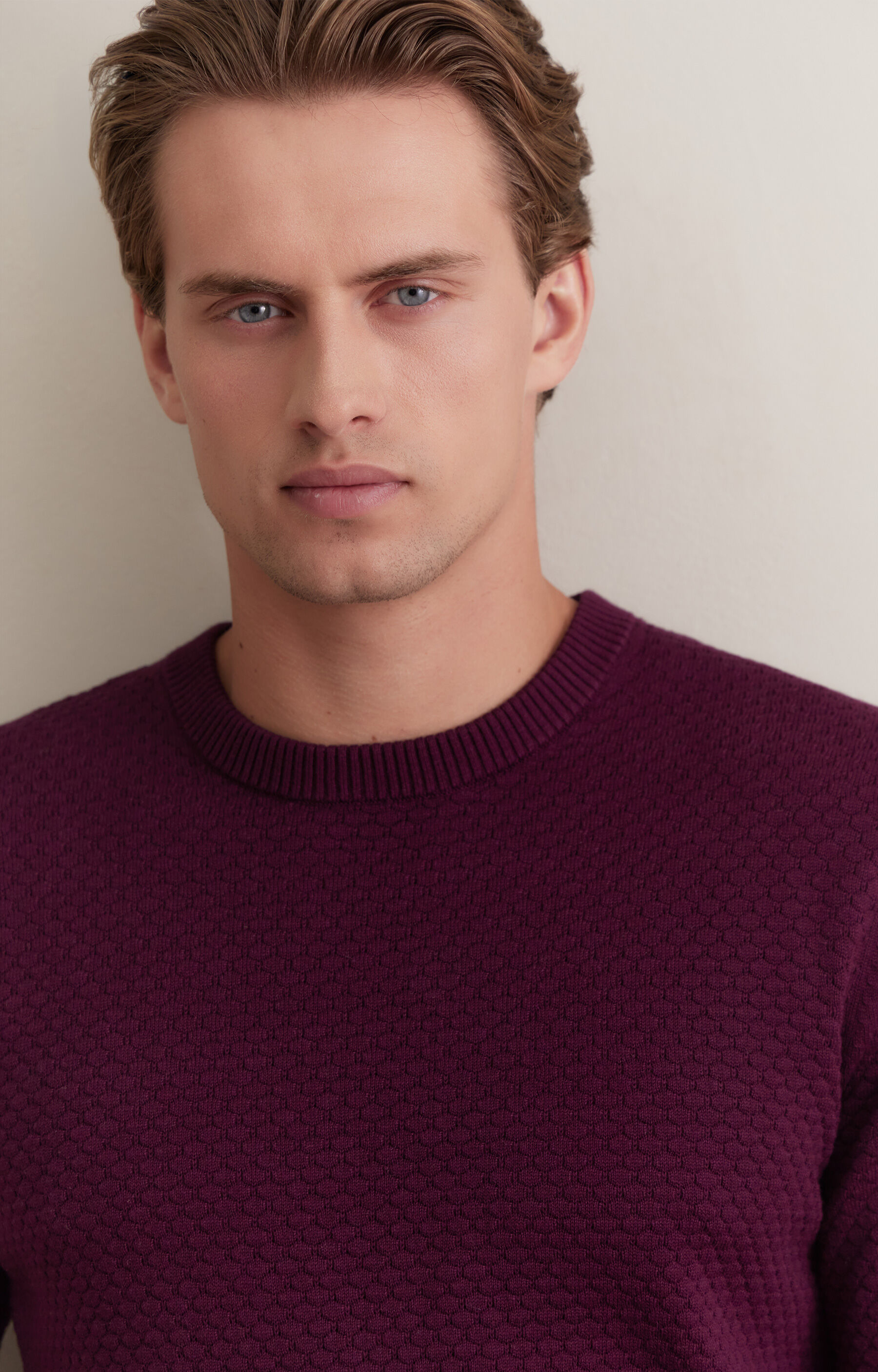 Geometryczny sweter round neck - 5